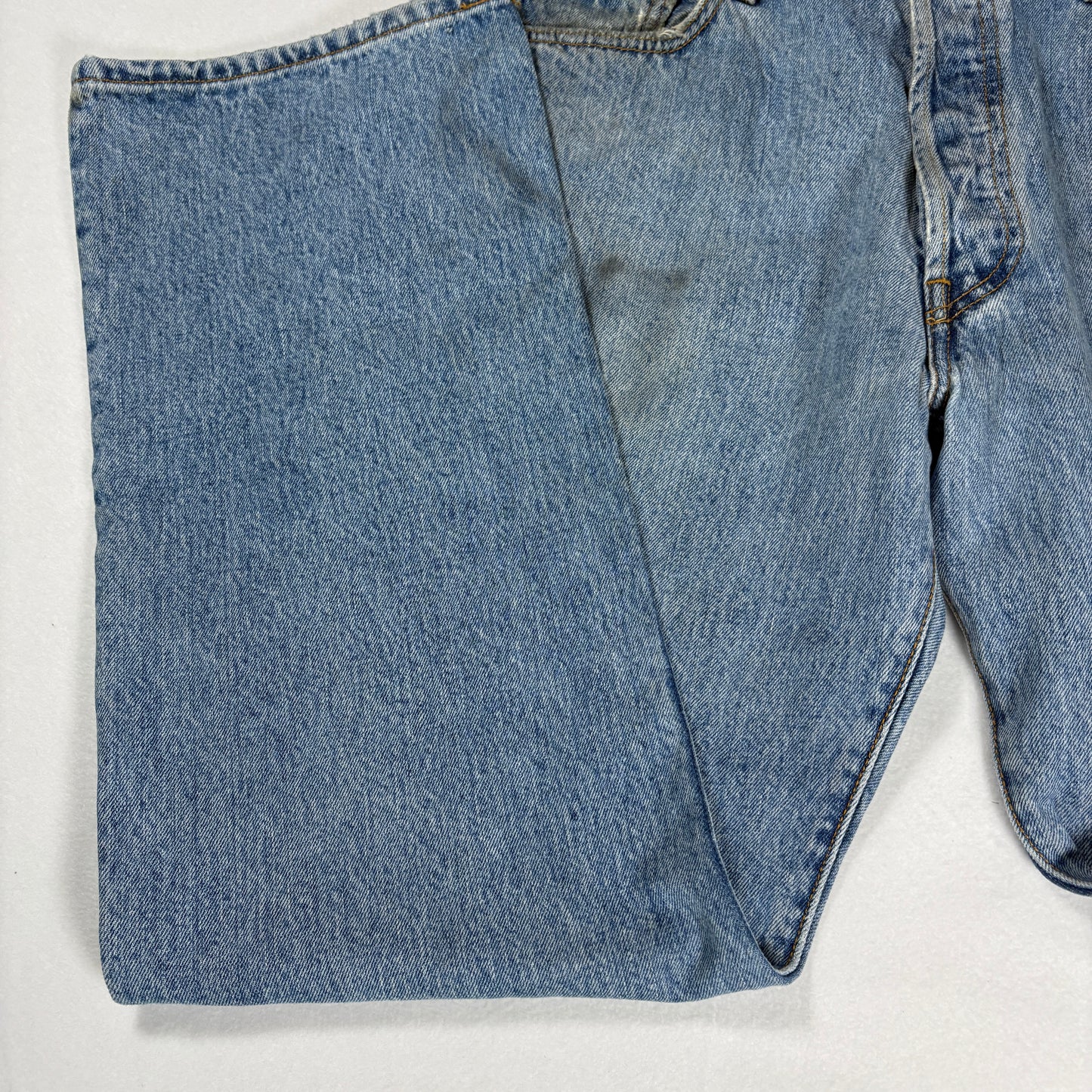 Levi’s 501 Jeans Men 36x30 Blue Denim Button Fly Vintage Distressed Stained USA Style