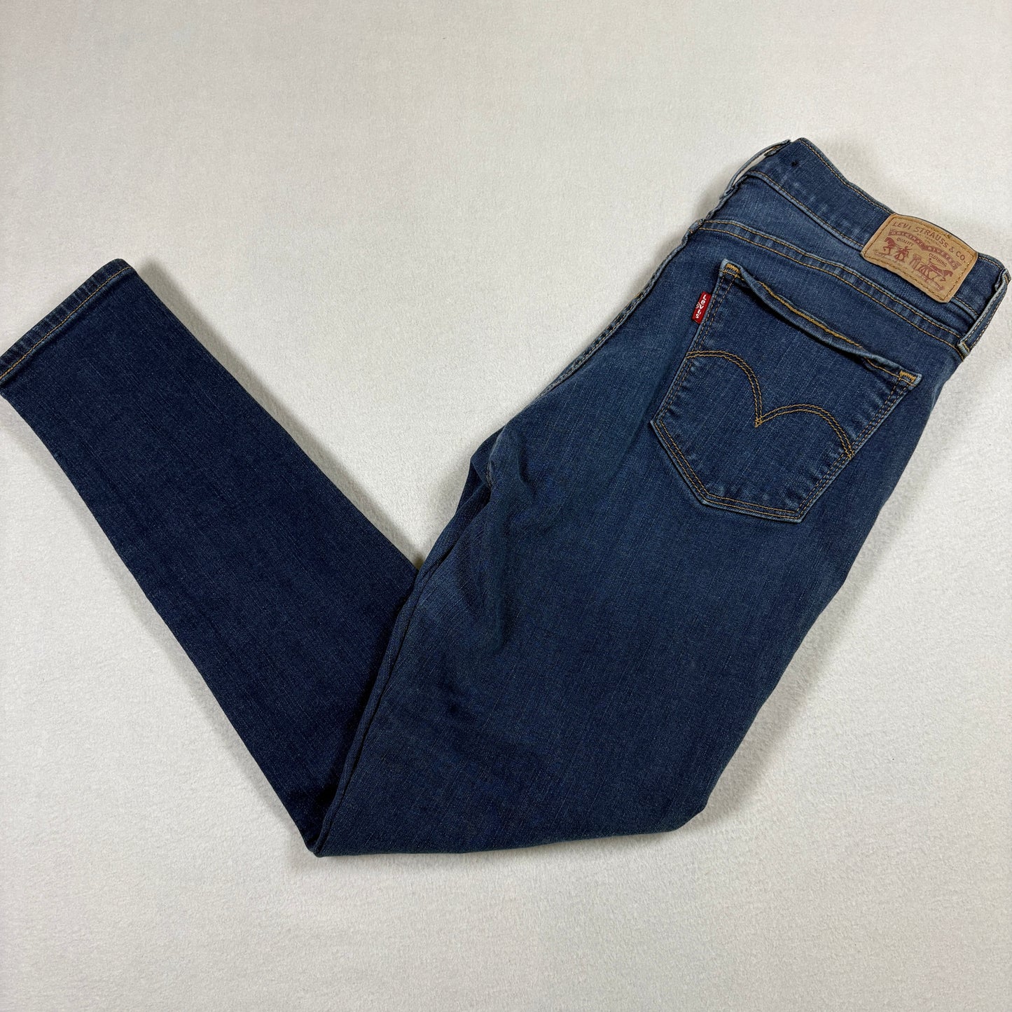 Levis Womens 710 Super Skinny Jeans W30 L28 Blue Stretch Denim Y2K 90s Slim Fit
