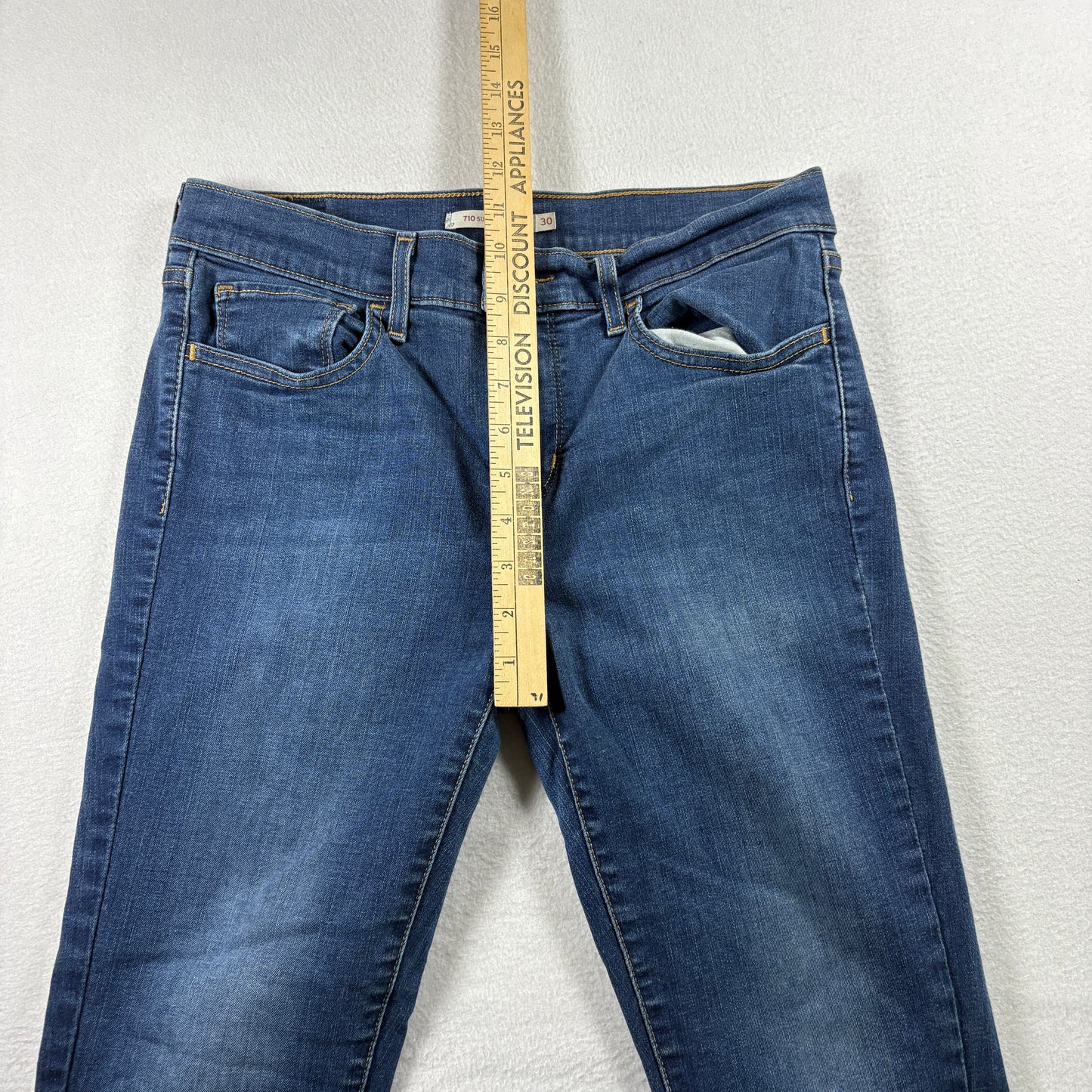 Levis Womens 710 Super Skinny Jeans W30 L28 Blue Stretch Denim Y2K 90s Slim Fit