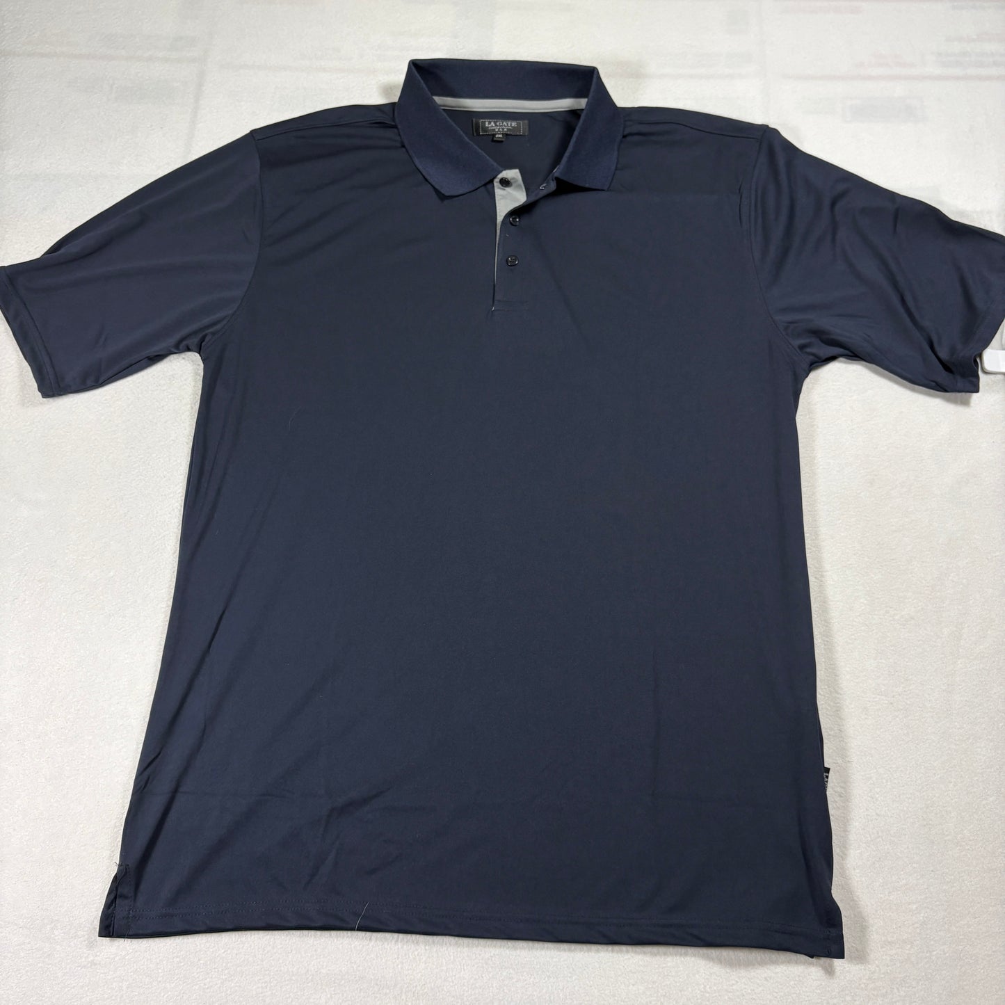LA Gate Collection Navy Polo Shirt Mens 2XL Performance Stretch Golf Top