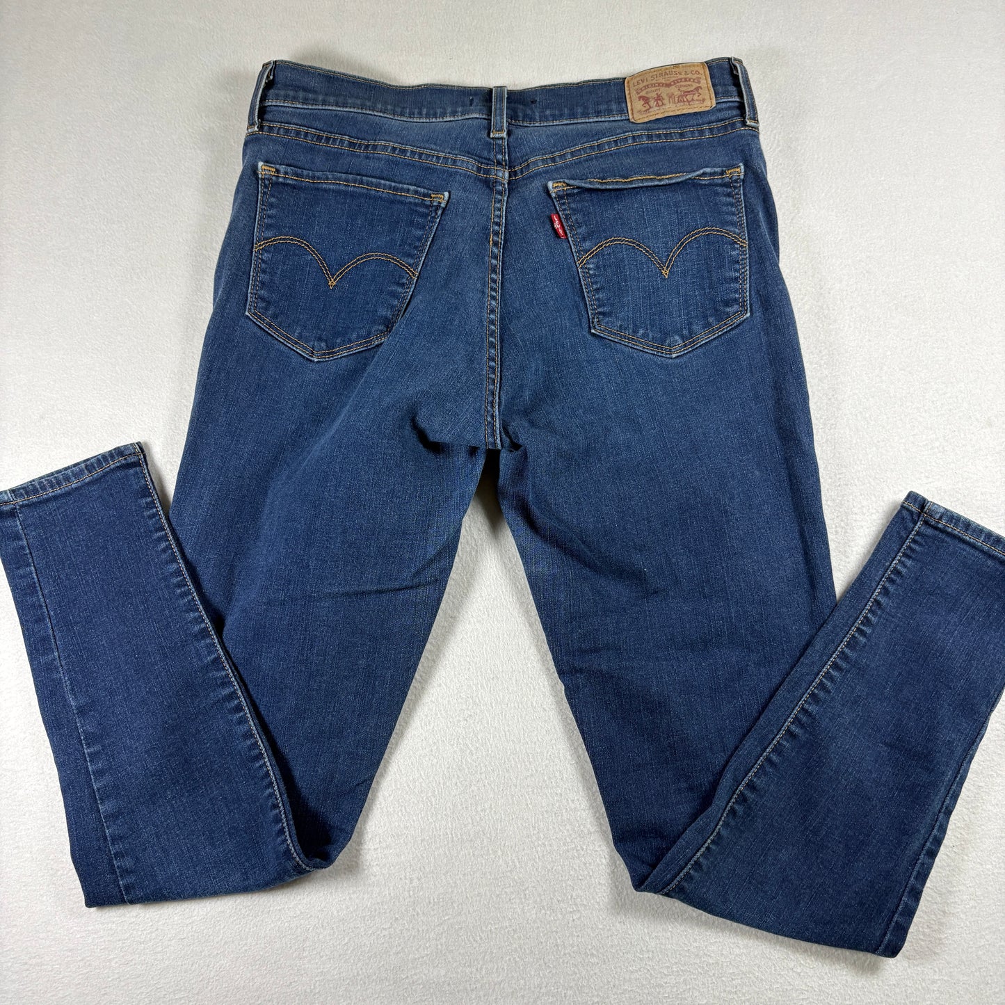 Levis Womens 710 Super Skinny Jeans W30 L28 Blue Stretch Denim Y2K 90s Slim Fit