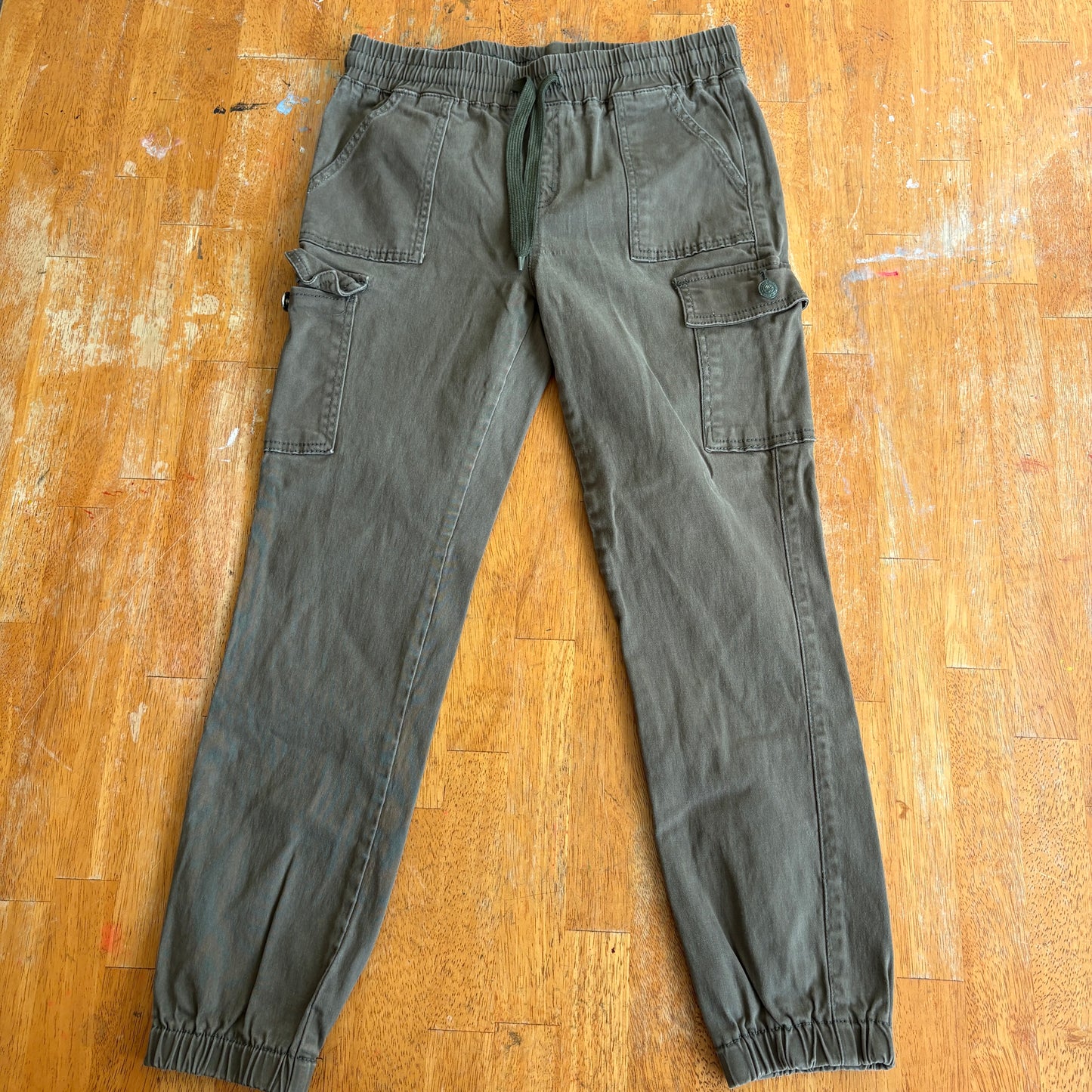 Rider Jeans Womens Cargo Jogger Pants Size 7/28 Olive Green Streetwear Y2K Retro