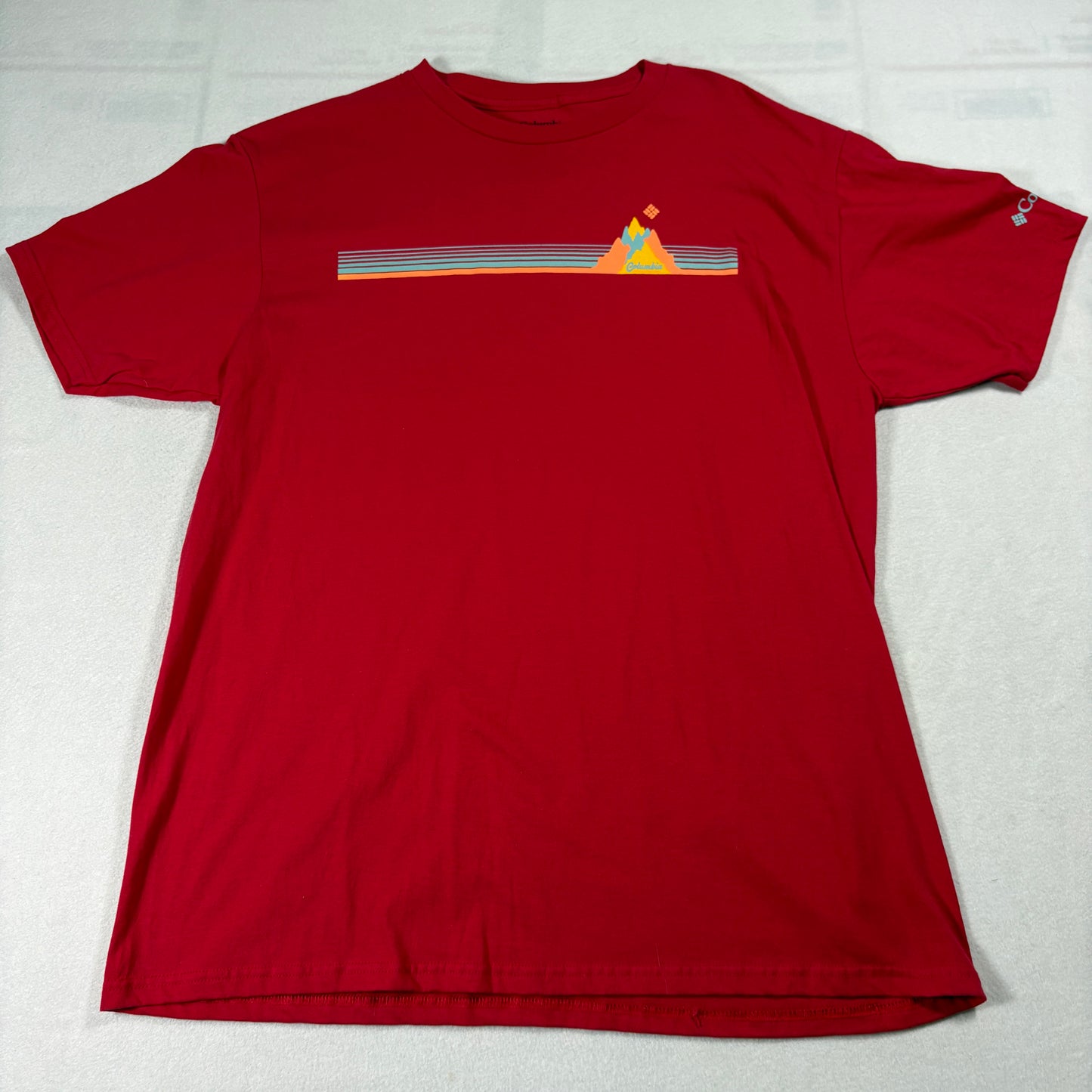 Columbia T Shirt Mens XL Red Mountain Graphic Outdoor Hiking Tee Cotton Tshirt