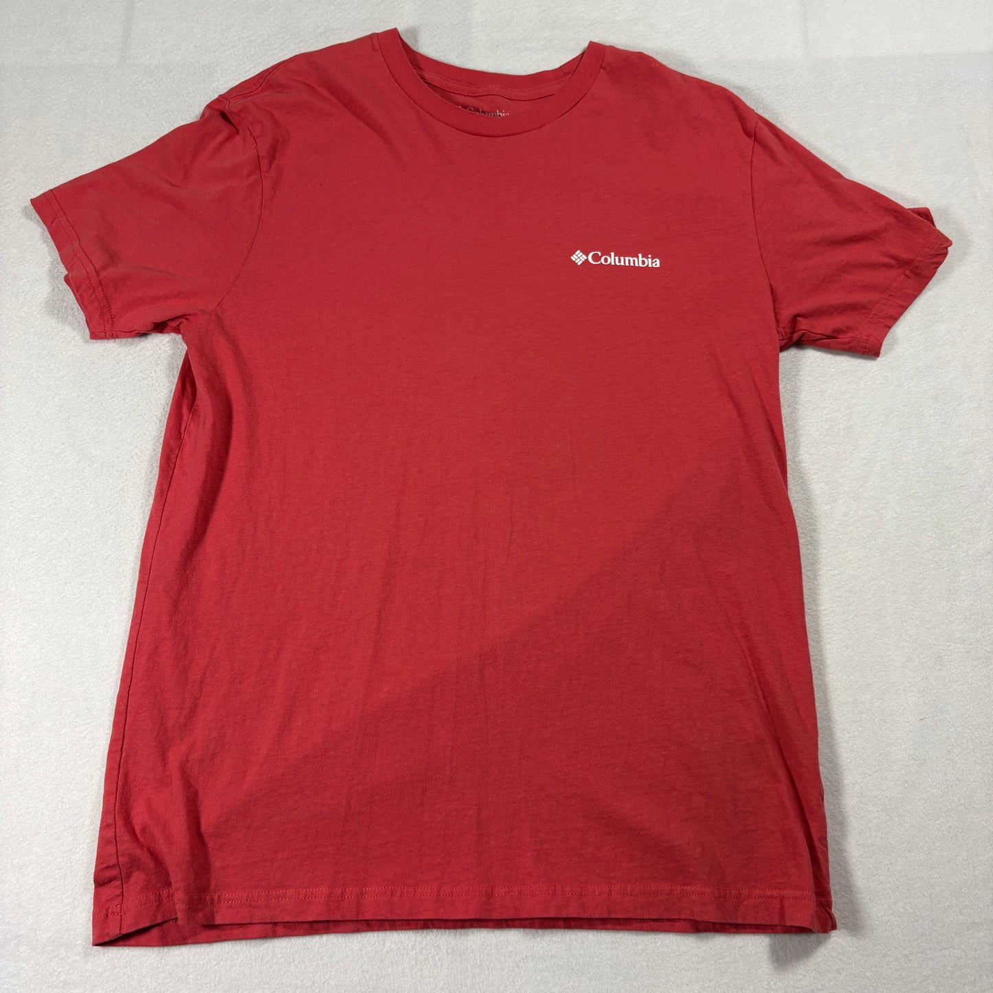 Columbia T Shirt Mens Large Red Hiking Dog Graphic Outdoor Mountain Cotton Tshirt