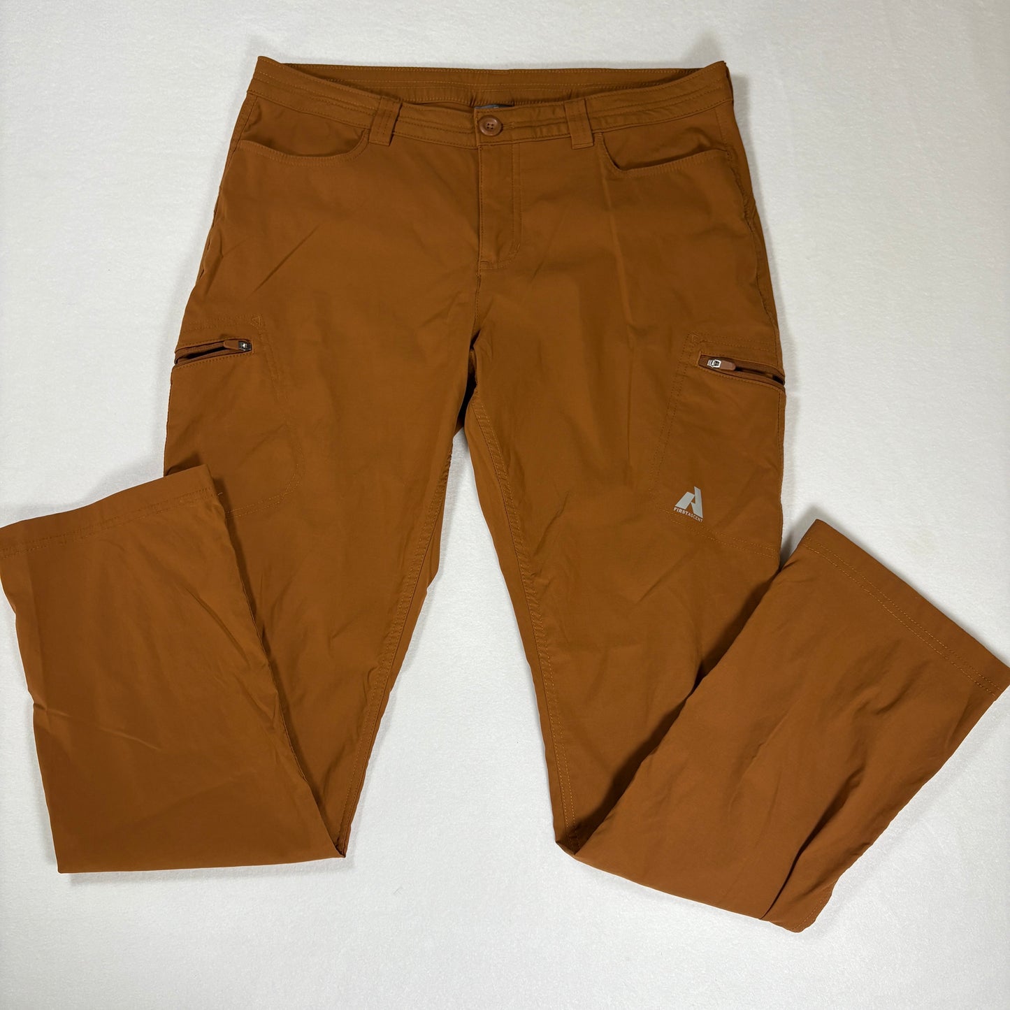 Eddie Bauer Pants Women’s 12 Outdoor Hiking Trail Cargo Brown Stretch Zip Pockets