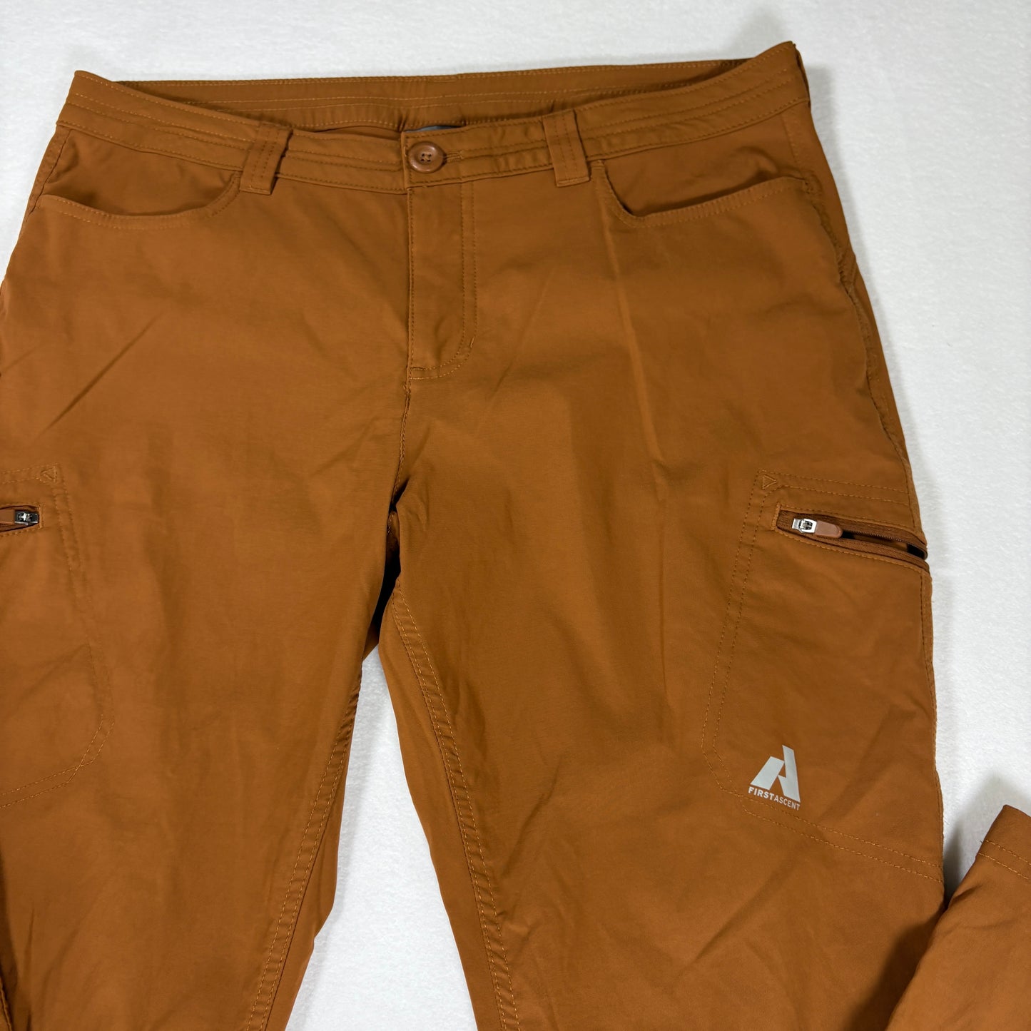 Eddie Bauer Pants Women’s 12 Outdoor Hiking Trail Cargo Brown Stretch Zip Pockets