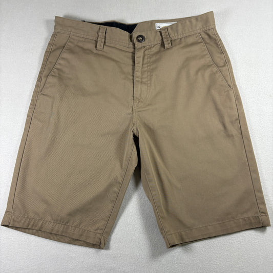 Volcom Mens Shorts Size 32 Khaki Chino Skate Casual Streetwear Y2K Grunge