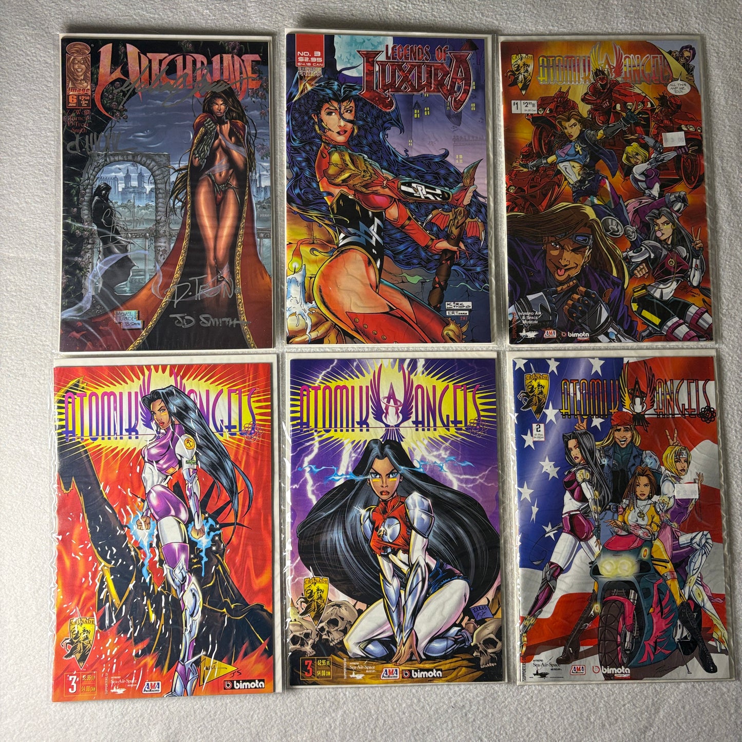 Witchblade Signed + Atomic Angel 1 2 3 + Legends Of Luxura 3 Image Comics Lot 6