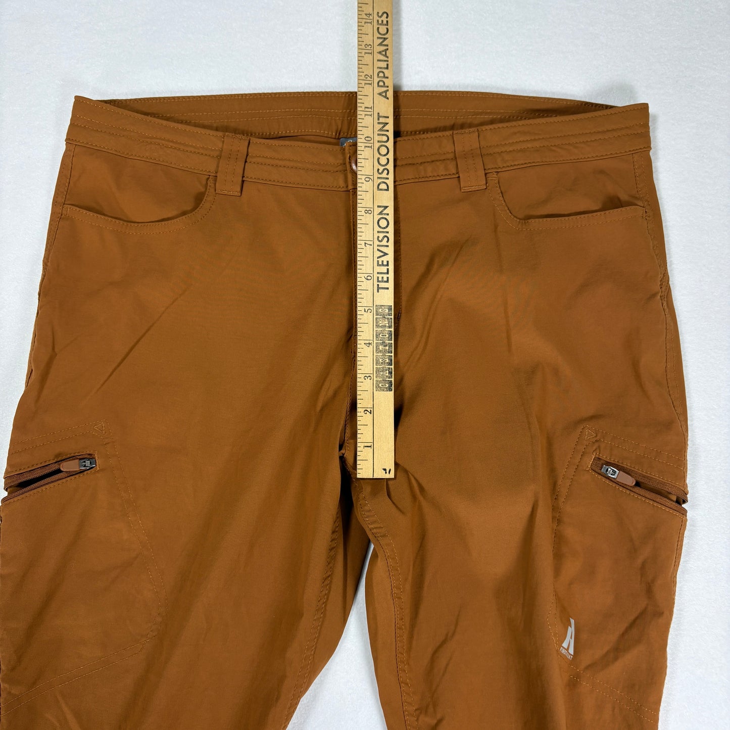 Eddie Bauer Pants Women’s 12 Outdoor Hiking Trail Cargo Brown Stretch Zip Pockets