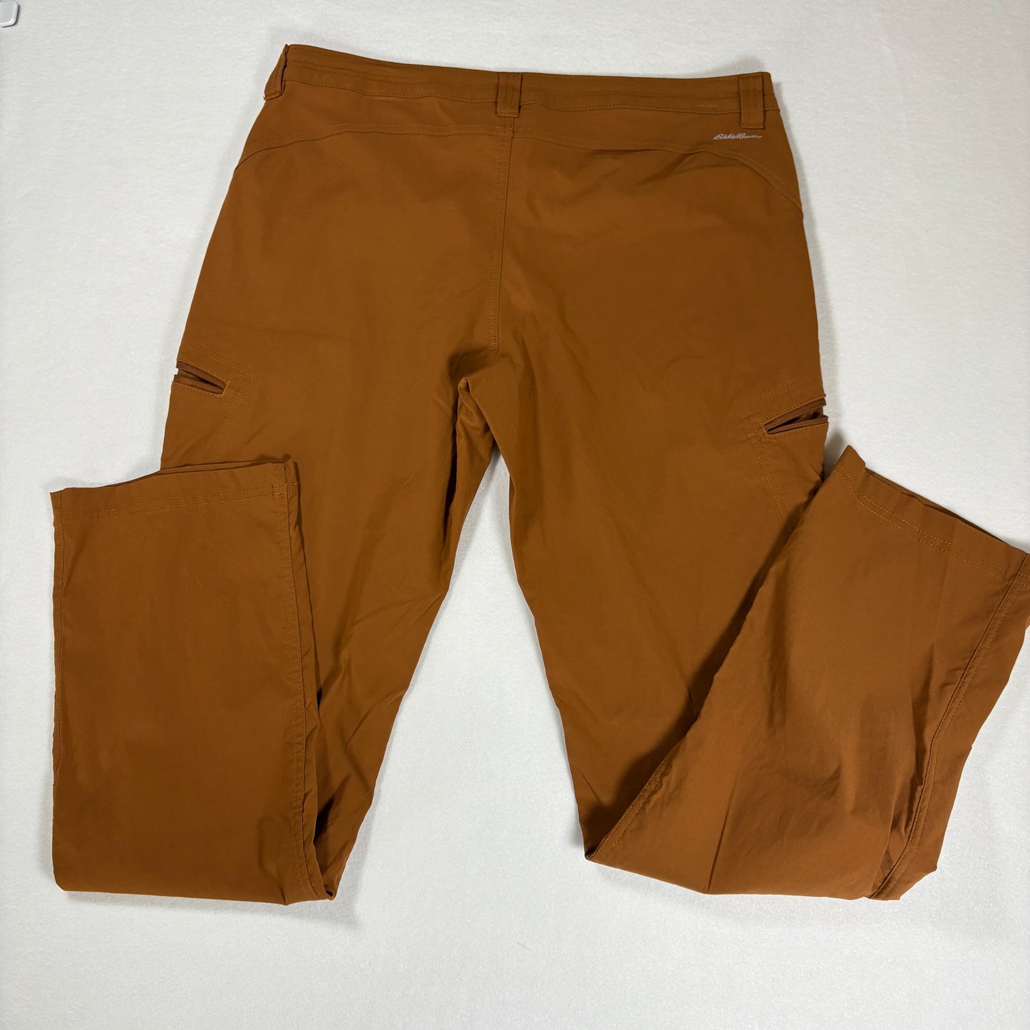 Eddie Bauer Pants Women’s 12 Outdoor Hiking Trail Cargo Brown Stretch Zip Pockets