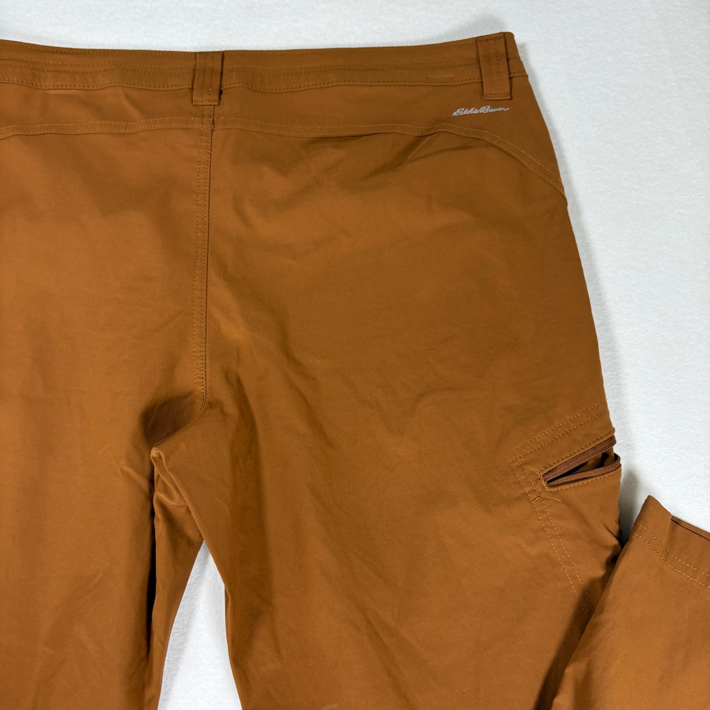 Eddie Bauer Pants Women’s 12 Outdoor Hiking Trail Cargo Brown Stretch Zip Pockets
