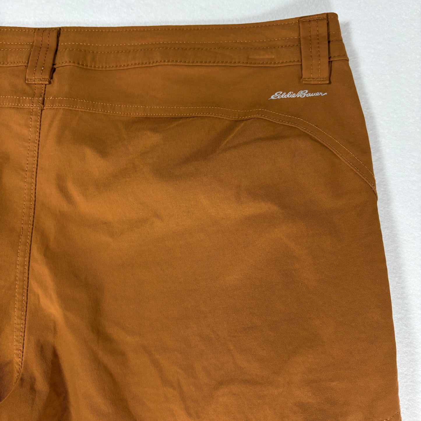 Eddie Bauer Pants Women’s 12 Outdoor Hiking Trail Cargo Brown Stretch Zip Pockets