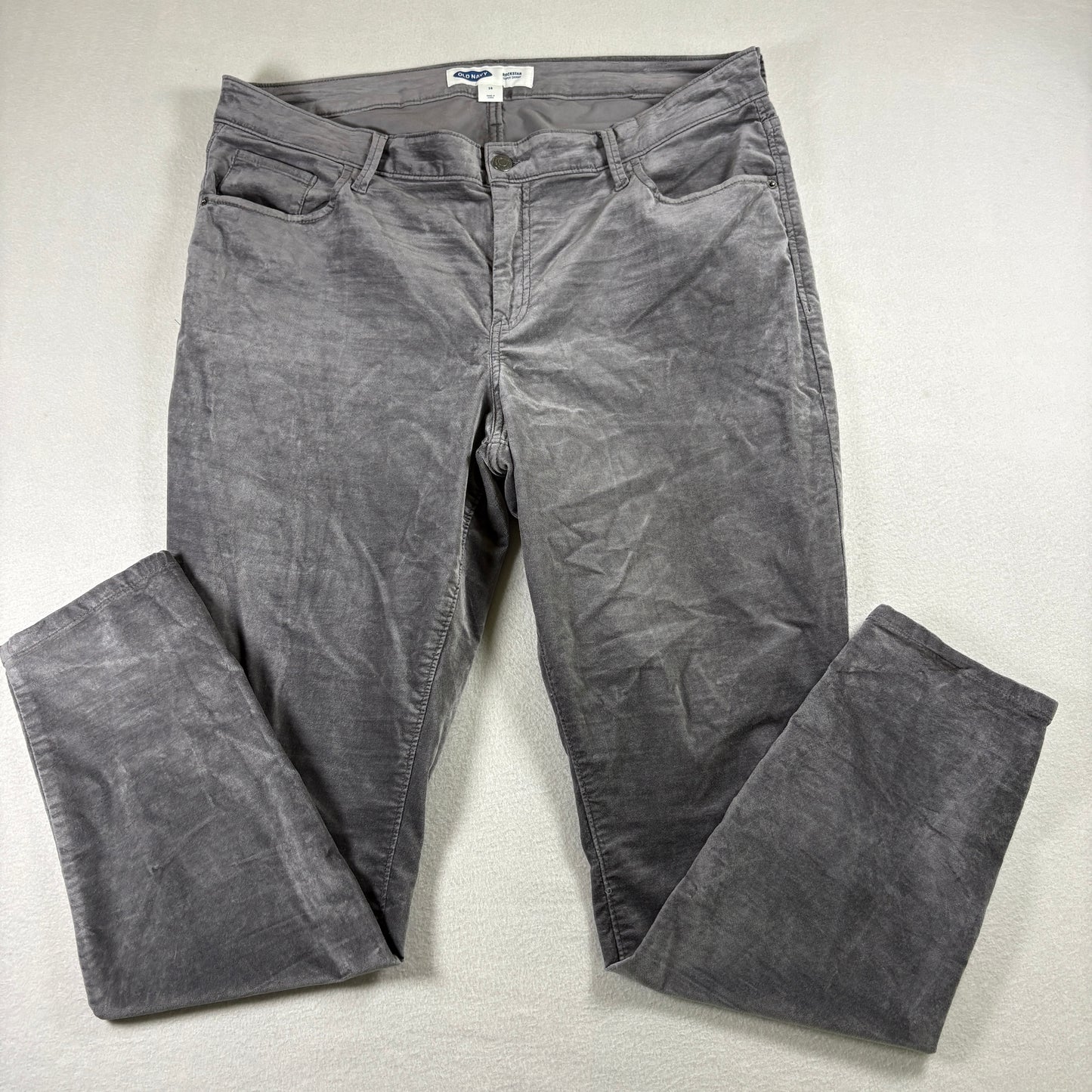 Old Navy Womens Rockstar Super Skinny Jeans Size 16 Gray Stretch Denim Y2K Plus