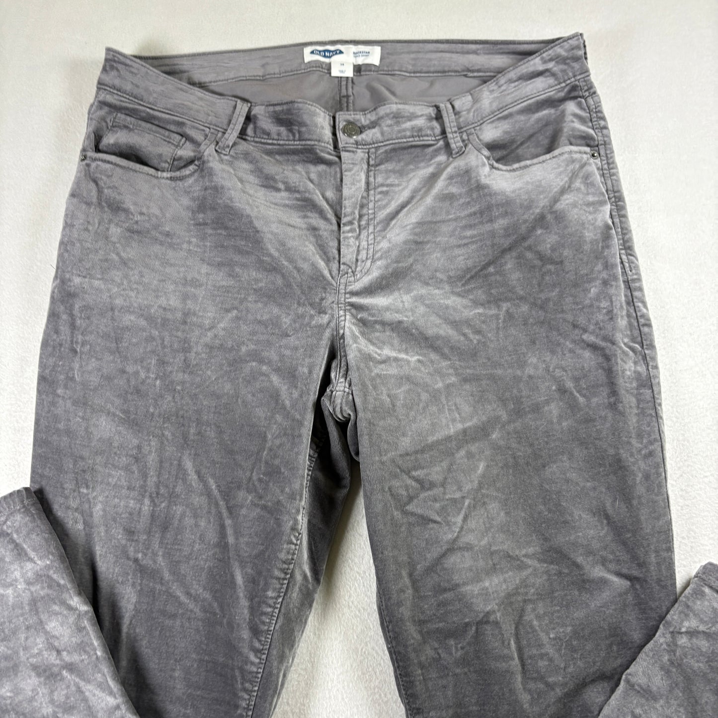 Old Navy Womens Rockstar Super Skinny Jeans Size 16 Gray Stretch Denim Y2K Plus