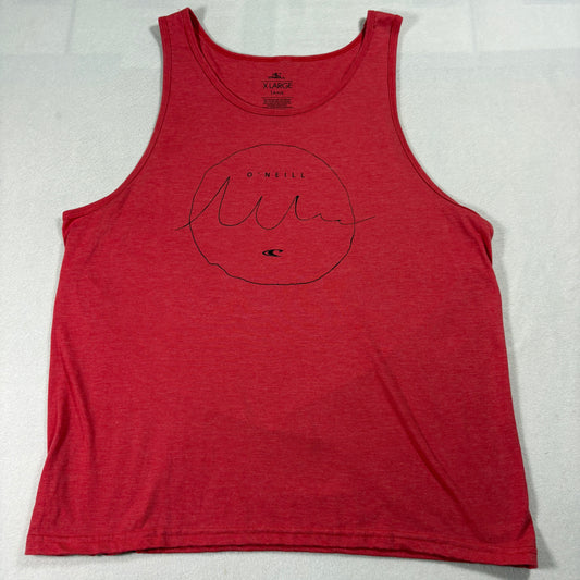 O’Neill Tank Top Mens XL Red Graphic Surf Wave Circle Logo Beachwear Tshirt