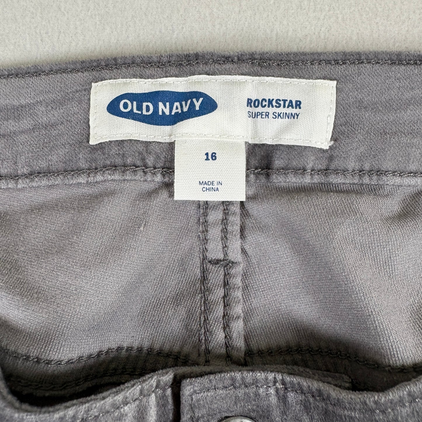 Old Navy Womens Rockstar Super Skinny Jeans Size 16 Gray Stretch Denim Y2K Plus