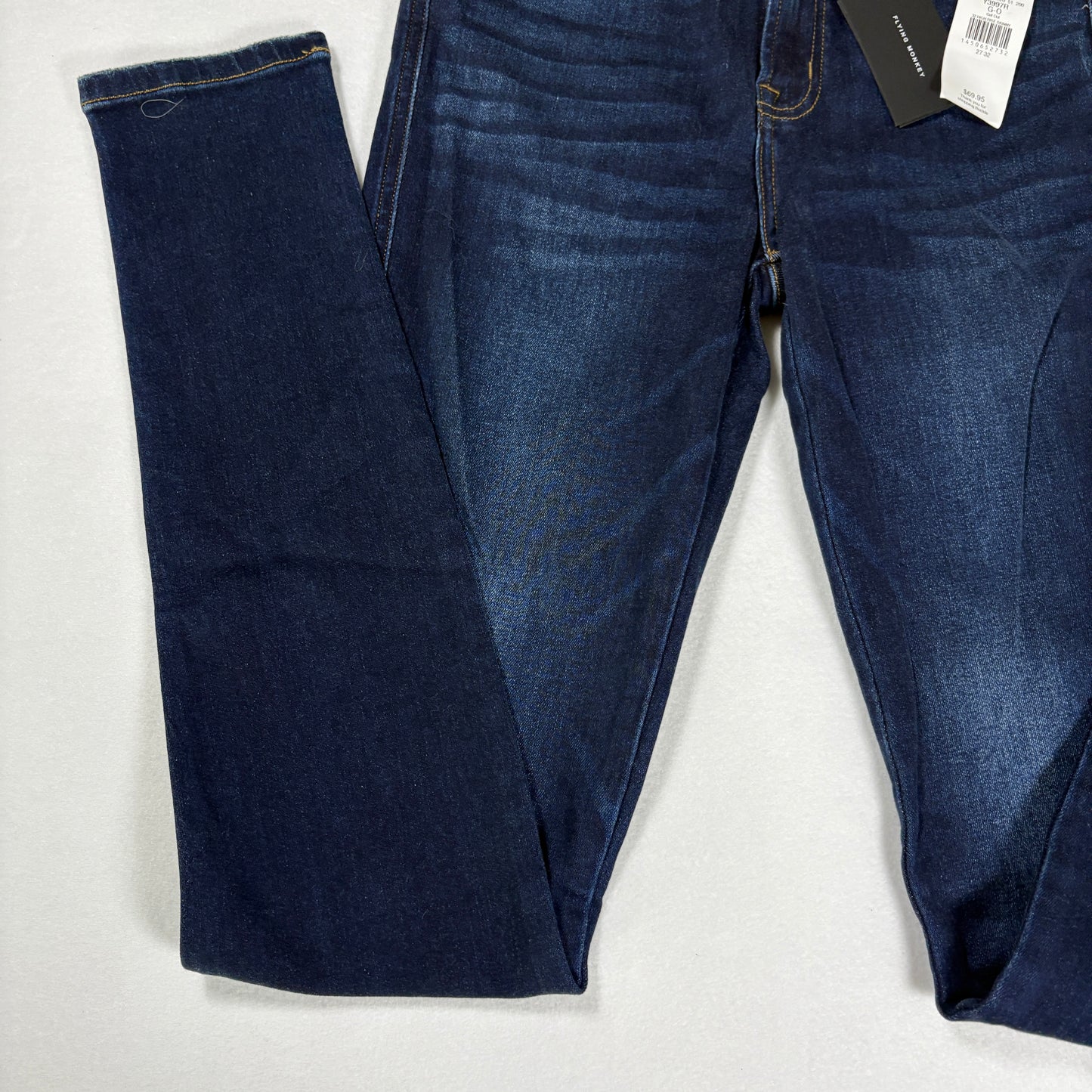 Flying Monkey Jeans Women’s 27x32 High Rise Skinny Dark Wash Stretch NWT $69