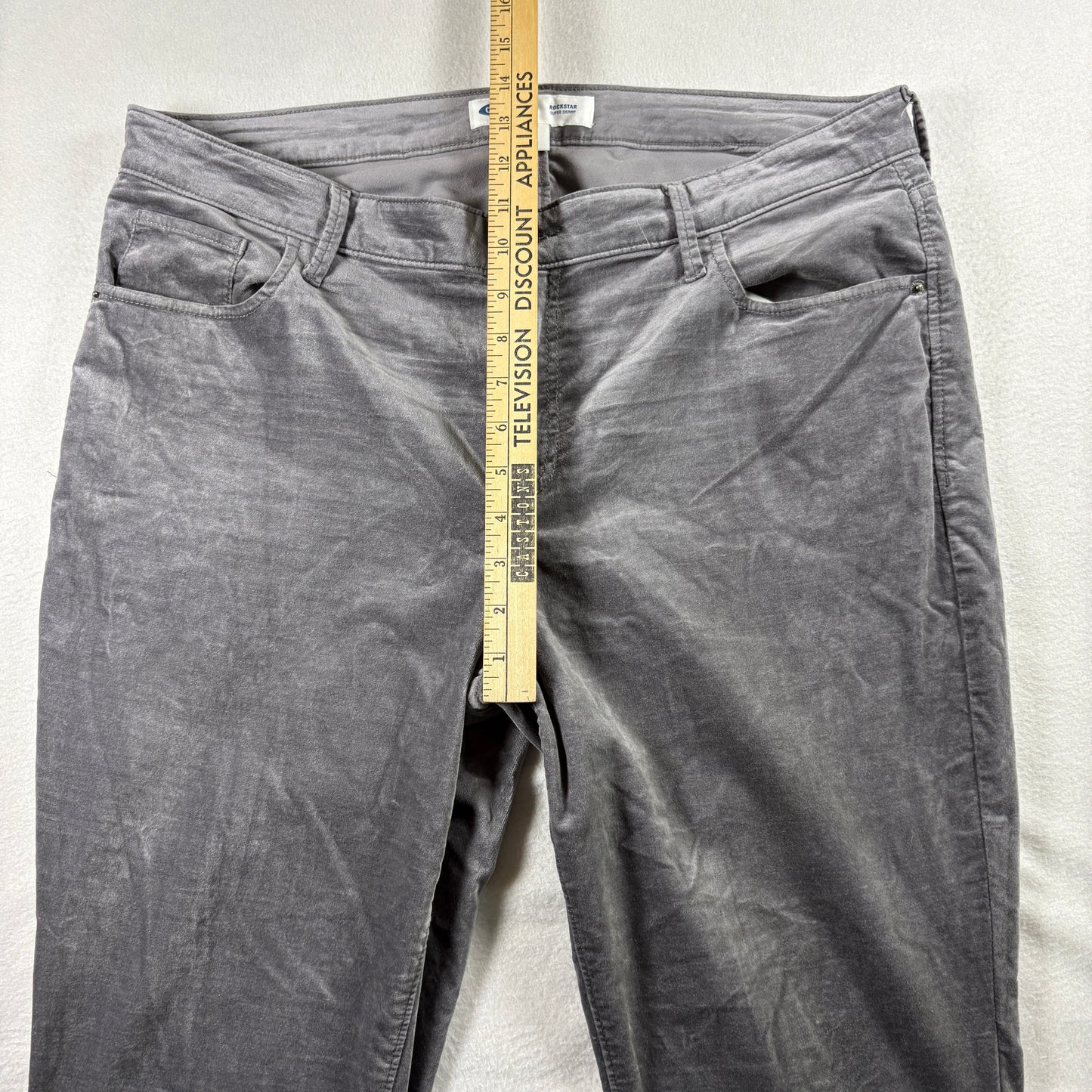 Old Navy Womens Rockstar Super Skinny Jeans Size 16 Gray Stretch Denim Y2K Plus