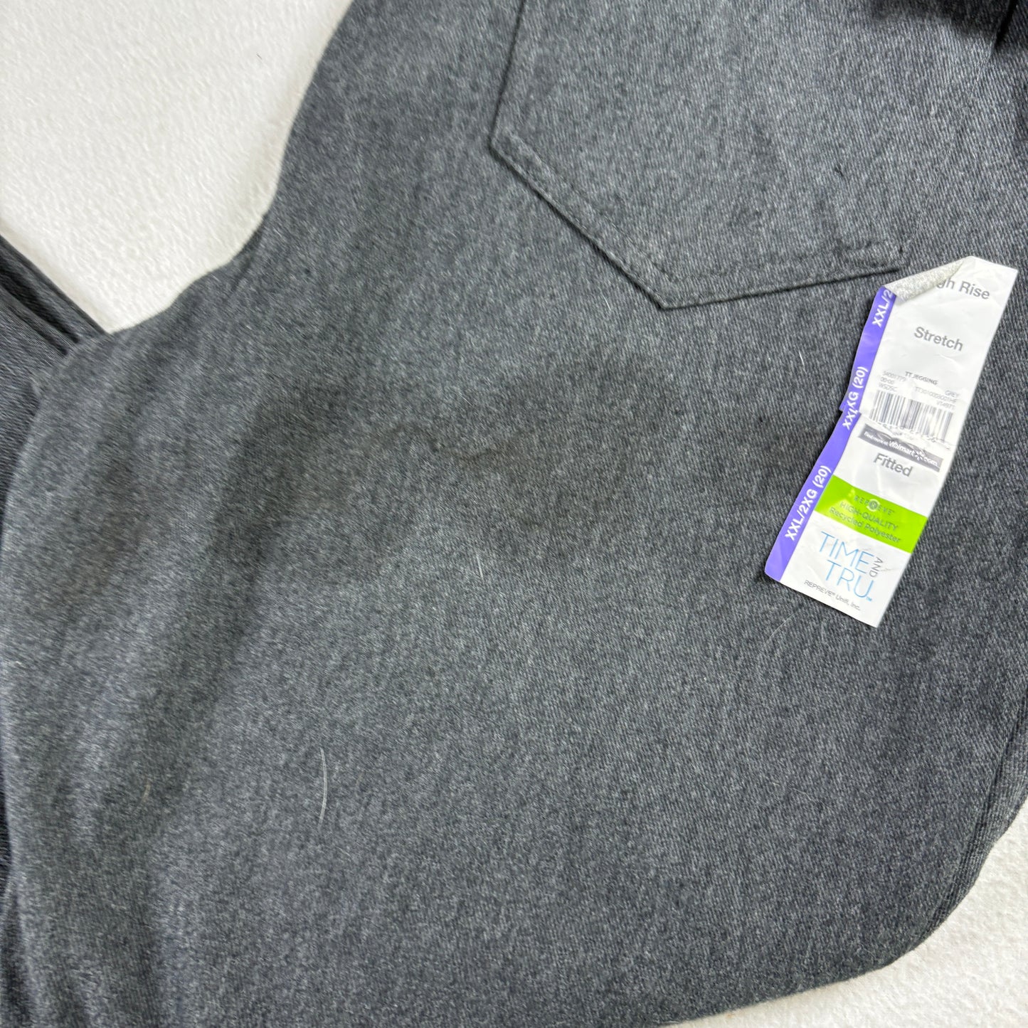 Time and Tru Womens Pants Size 20 XXL Gray Stretch High Rise NWT Stain Y2K Plus