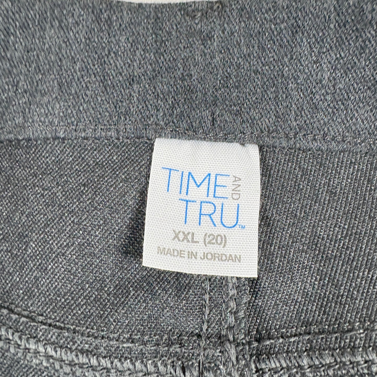 Time and Tru Womens Pants Size 20 XXL Gray Stretch High Rise NWT Stain Y2K Plus