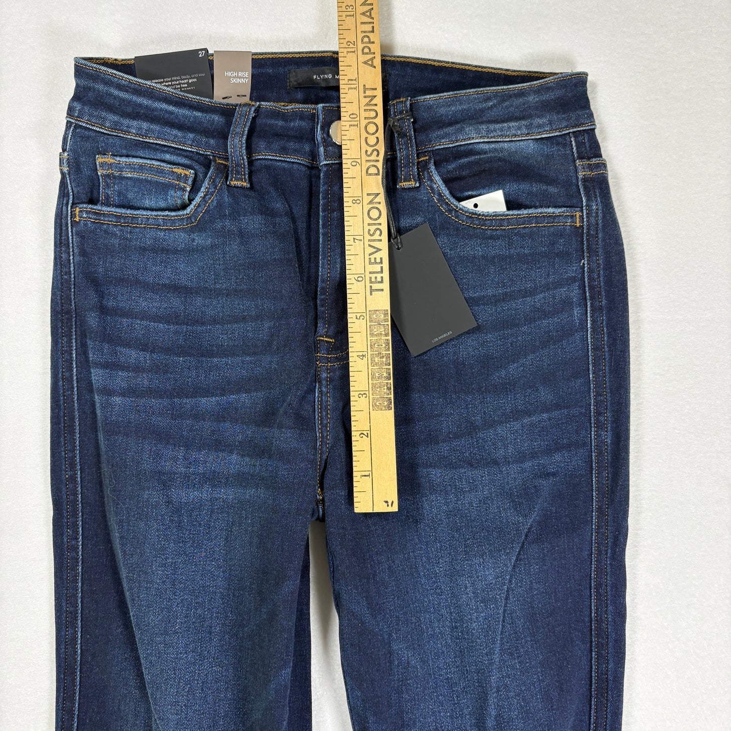 Flying Monkey Jeans Women’s 27x32 High Rise Skinny Dark Wash Stretch NWT $69