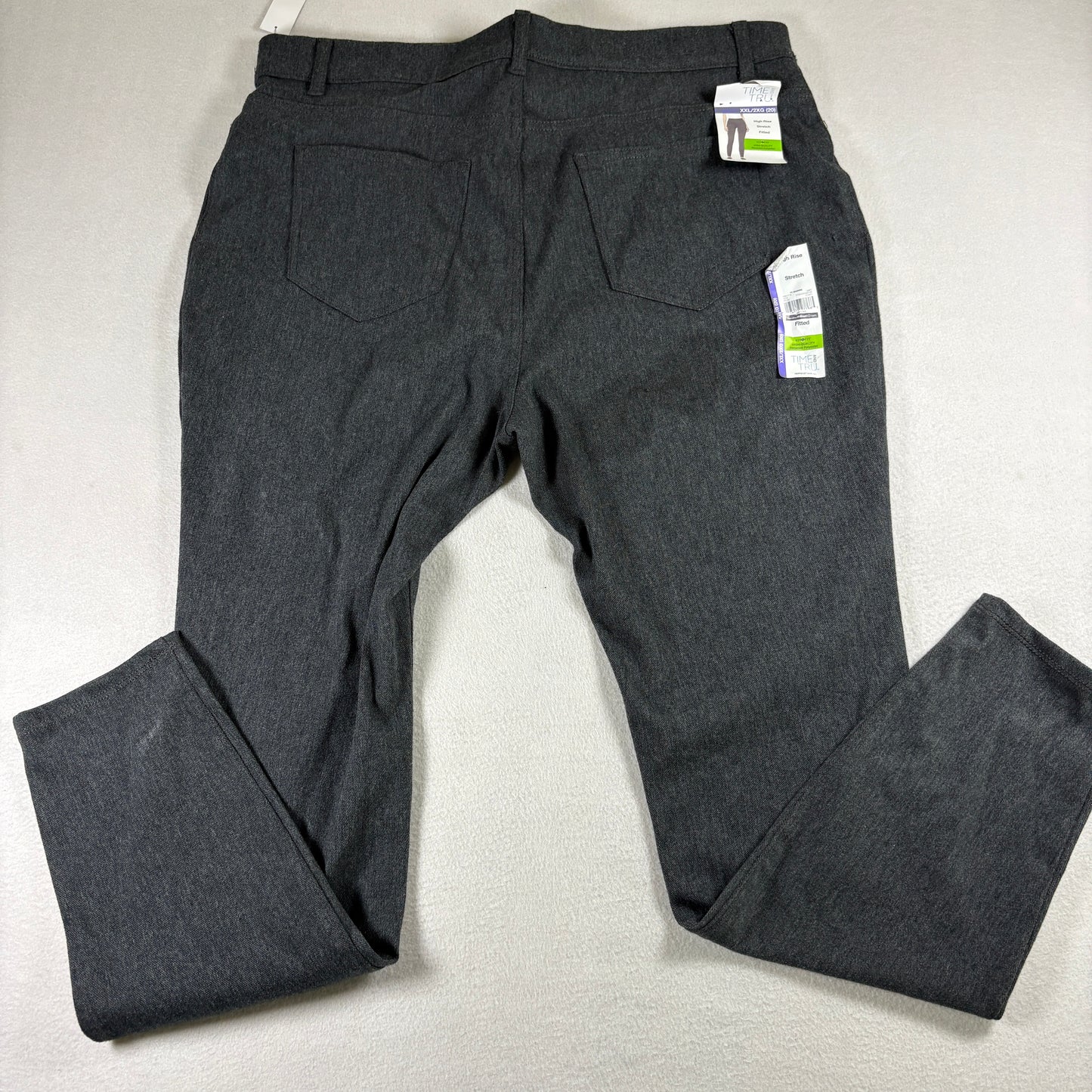 Time and Tru Womens Pants Size 20 XXL Gray Stretch High Rise NWT Stain Y2K Plus