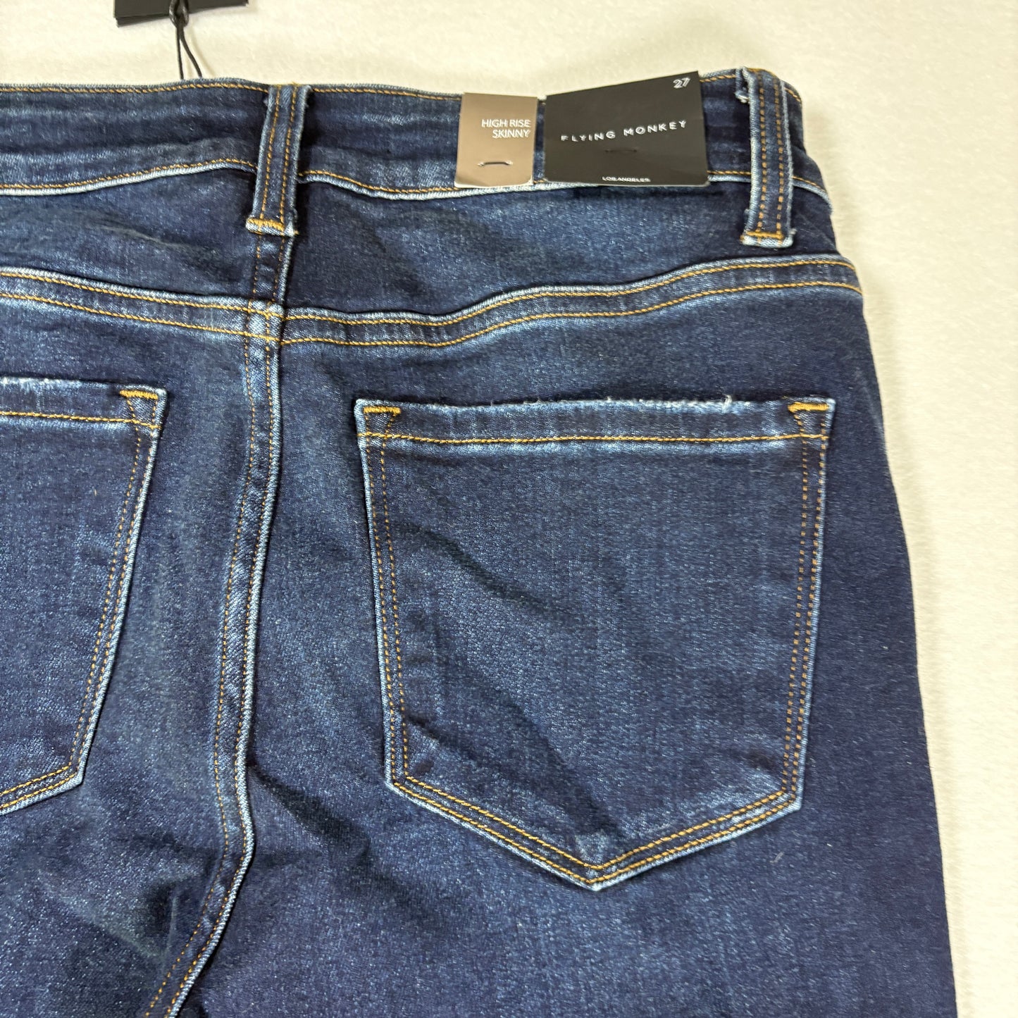 Flying Monkey Jeans Women’s 27x32 High Rise Skinny Dark Wash Stretch NWT $69