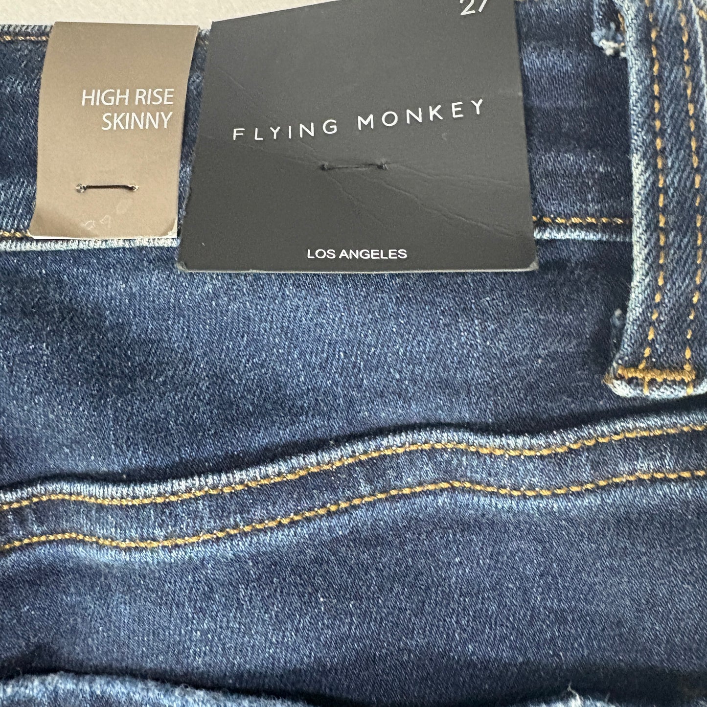 Flying Monkey Jeans Women’s 27x32 High Rise Skinny Dark Wash Stretch NWT $69