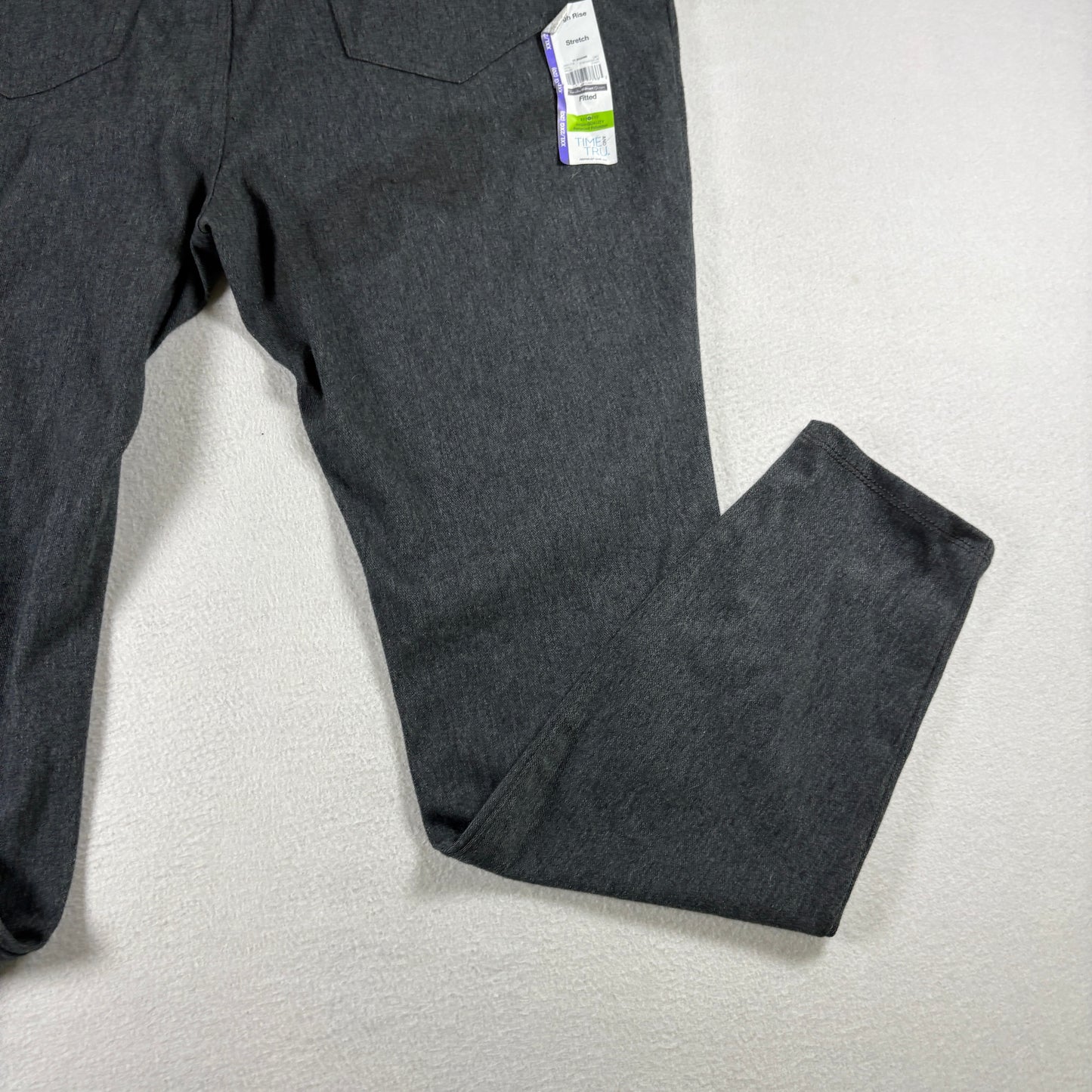 Time and Tru Womens Pants Size 20 XXL Gray Stretch High Rise NWT Stain Y2K Plus