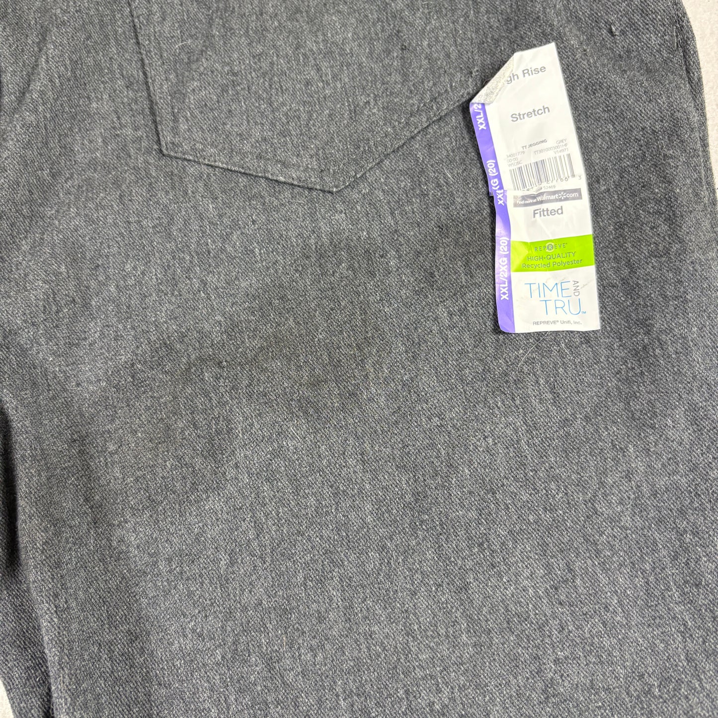 Time and Tru Womens Pants Size 20 XXL Gray Stretch High Rise NWT Stain Y2K Plus