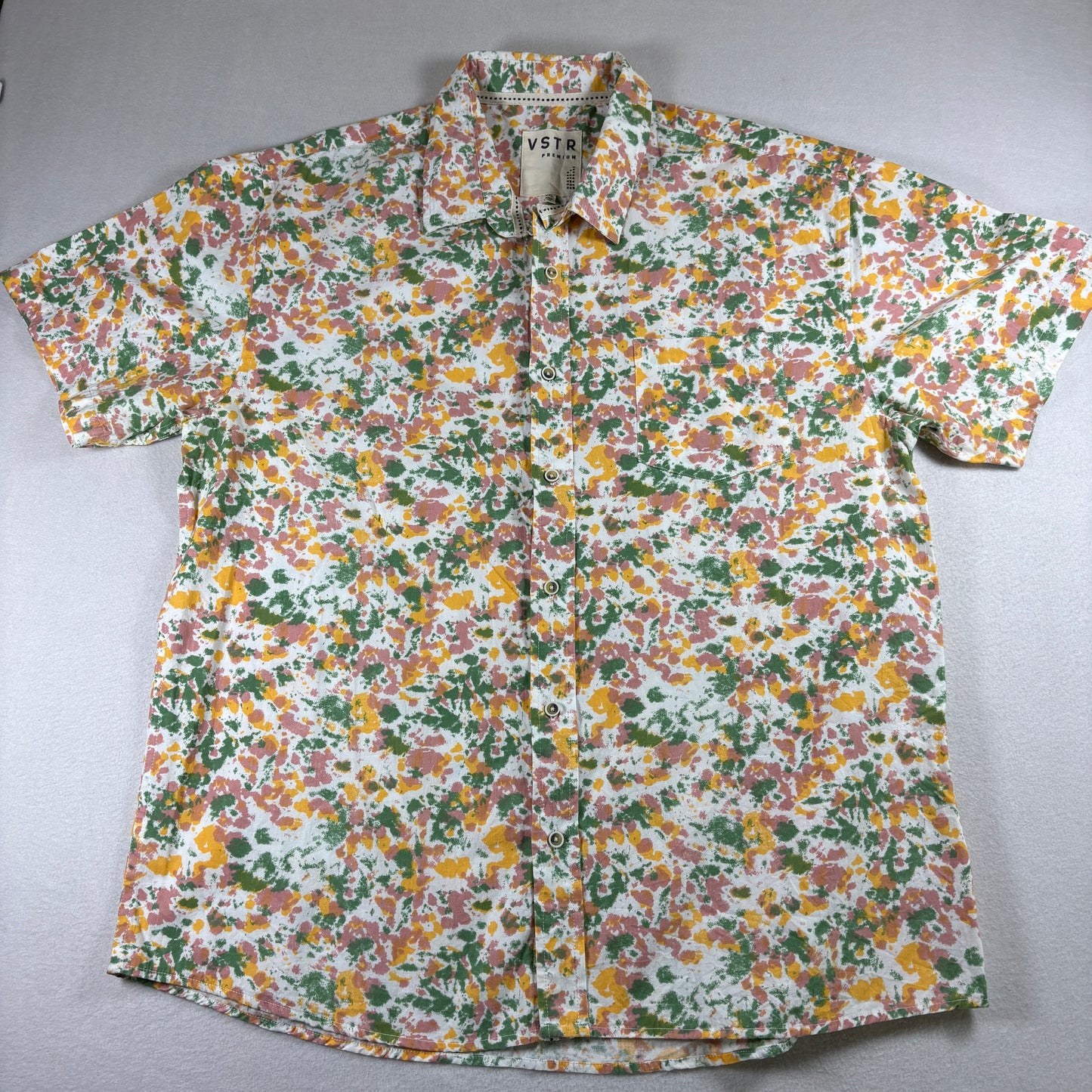 VSTR Premium Mens XXL Shirt Multicolor Floral Button Up Summer Casual Y2K Retro