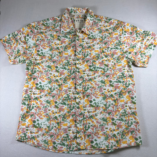 VSTR Premium Mens XXL Shirt Multicolor Floral Button Up Summer Casual Y2K Retro