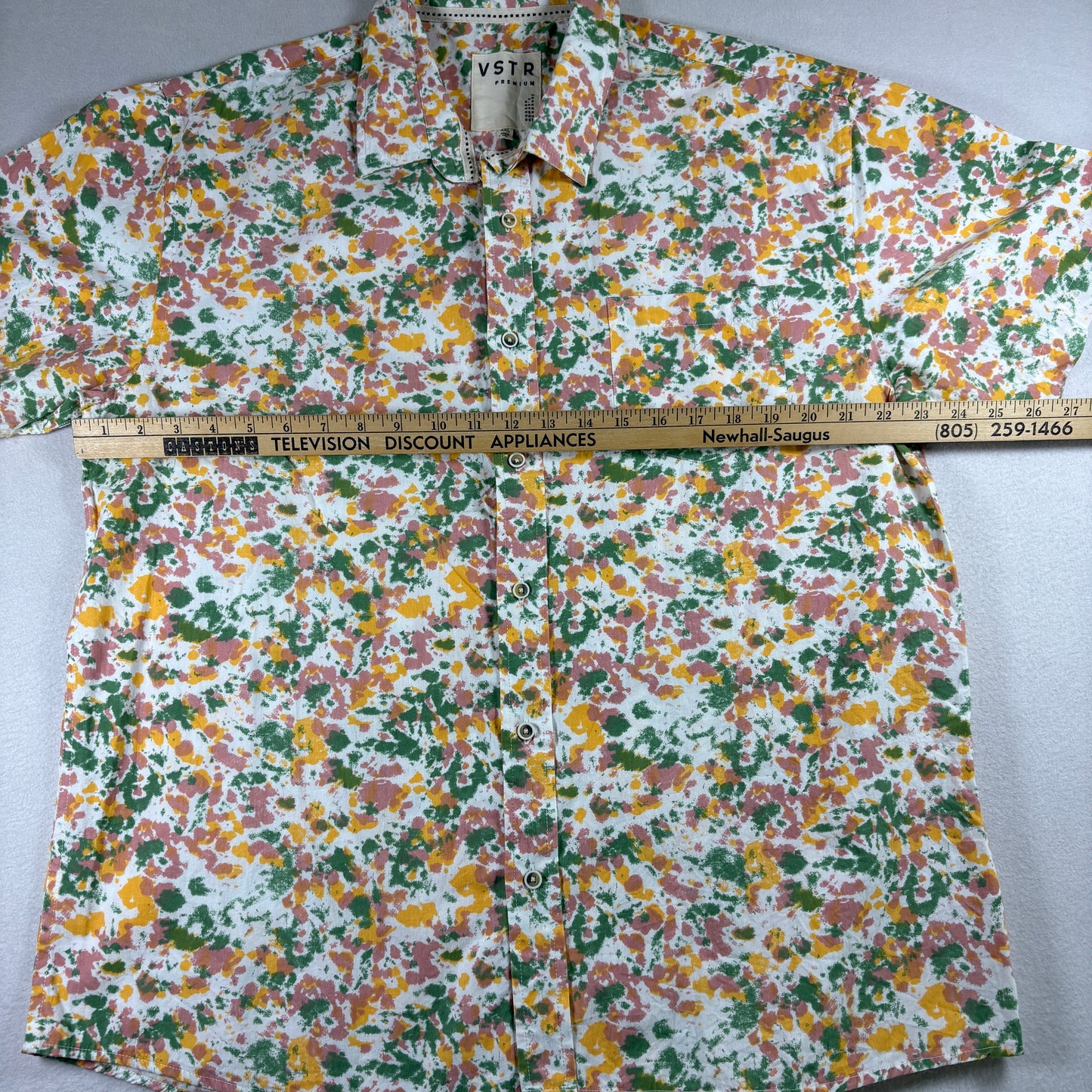 VSTR Premium Mens XXL Shirt Multicolor Floral Button Up Summer Casual Y2K Retro