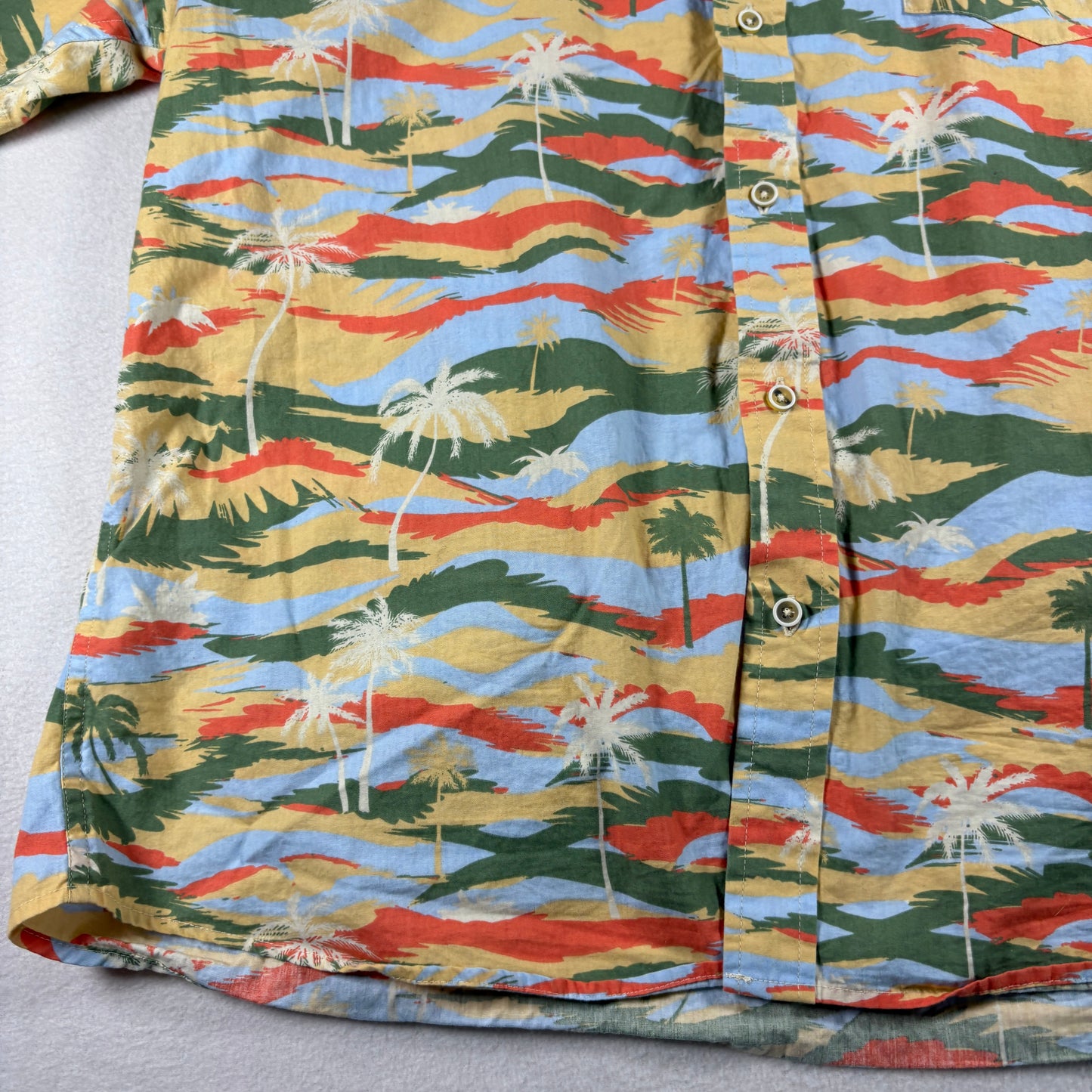 VSTR Premium Mens XXL Hawaiian Shirt Palm Tree Print Button Up Beach Y2K Summer