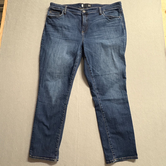 KUT Catherine Boyfriend Jeans Women Plus 18W Fits Like 40X29 Blue Stretch Denim
