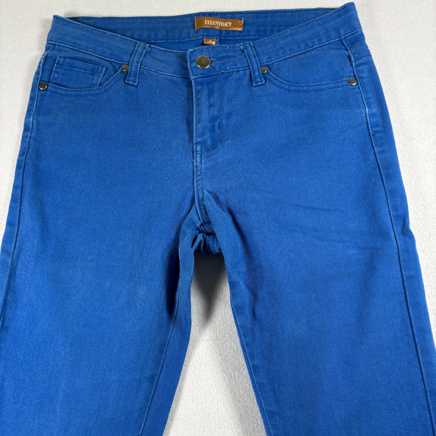 Ellen Tracy Womens Jeans Size 4 Bright Blue Skinny Stretch Denim Y2K 90s Vintage