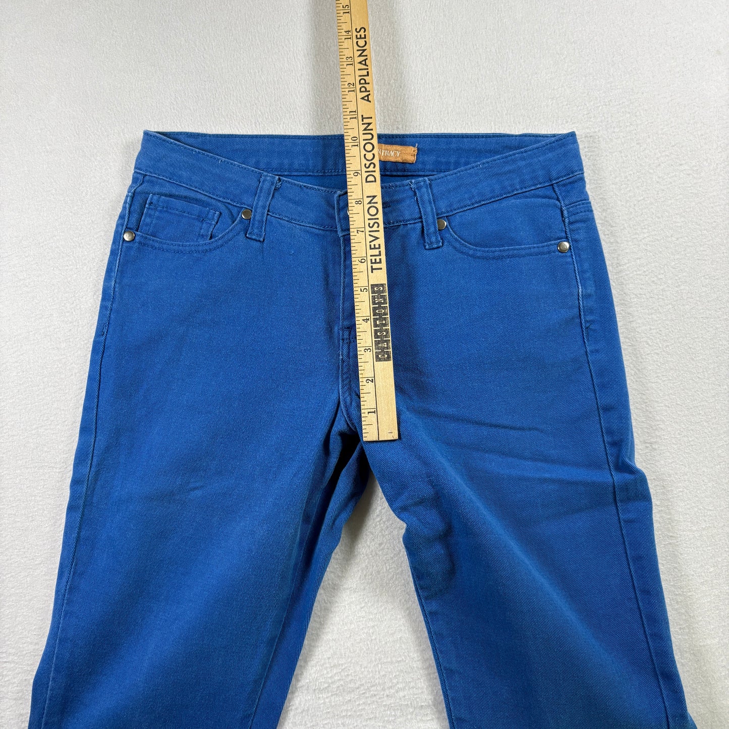 Ellen Tracy Womens Jeans Size 4 Bright Blue Skinny Stretch Denim Y2K 90s Vintage