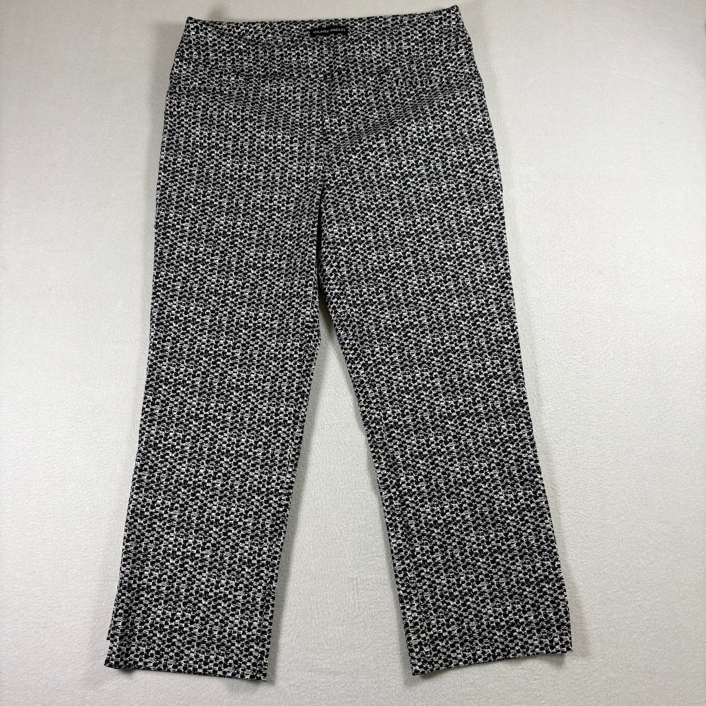 Hilary Radley Womens Pants S Black White Stretch Ankle Career Workwear Slim Fit