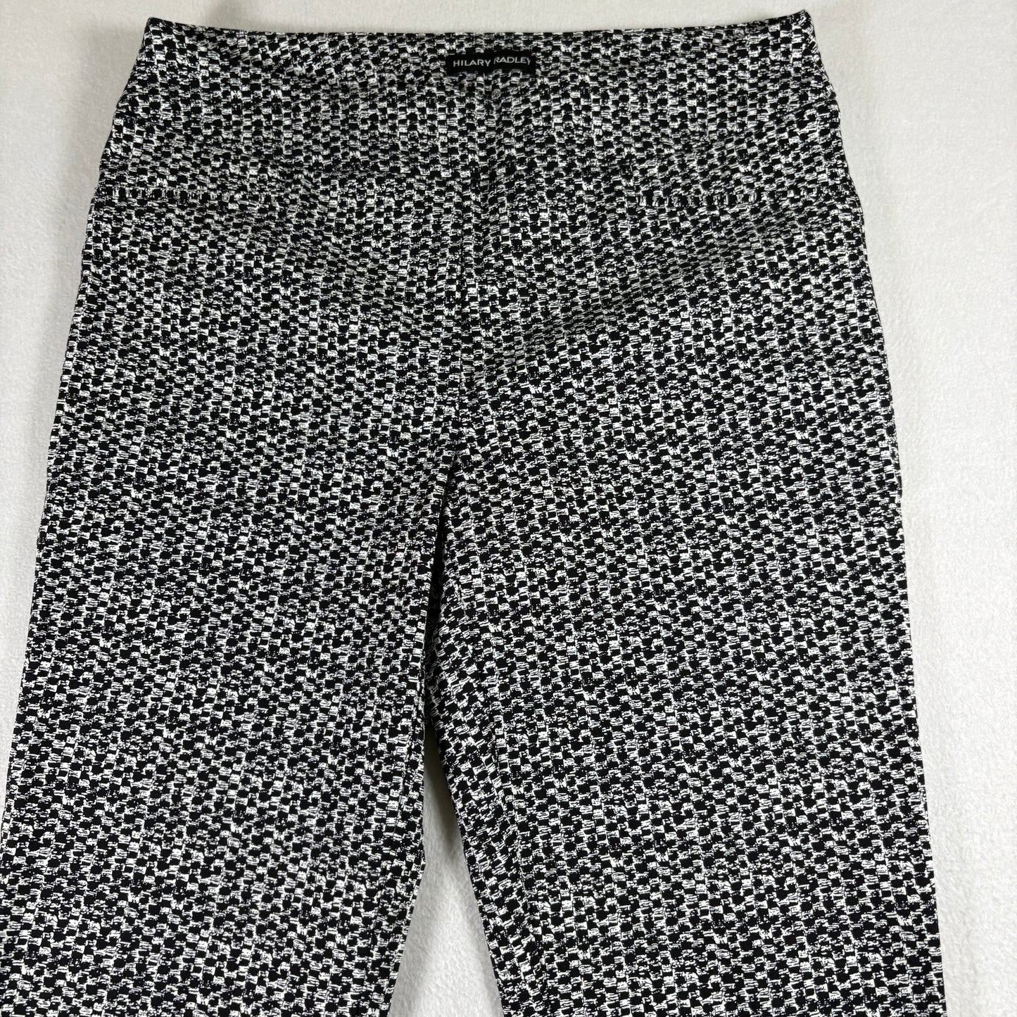 Hilary Radley Womens Pants S Black White Stretch Ankle Career Workwear Slim Fit