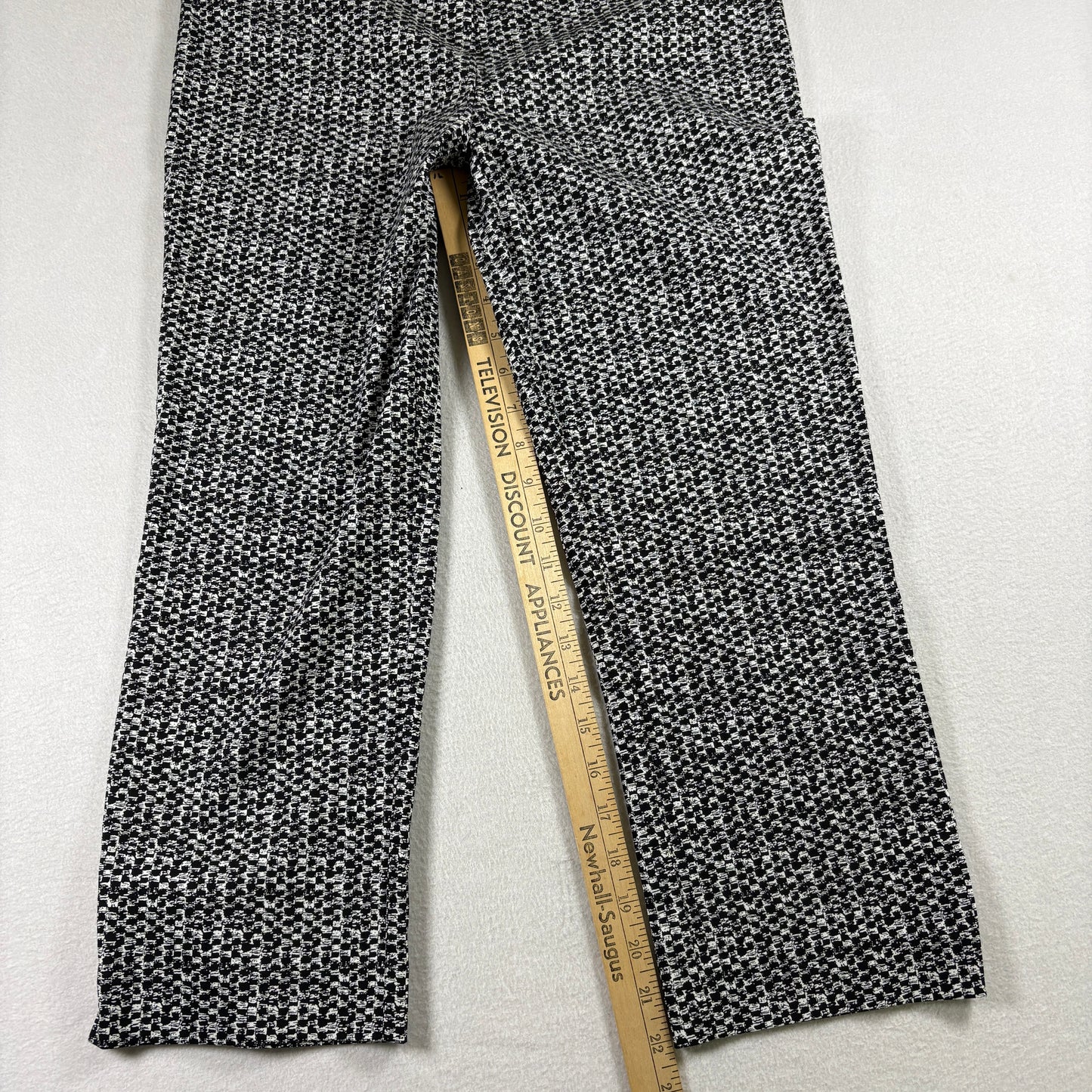 Hilary Radley Womens Pants S Black White Stretch Ankle Career Workwear Slim Fit