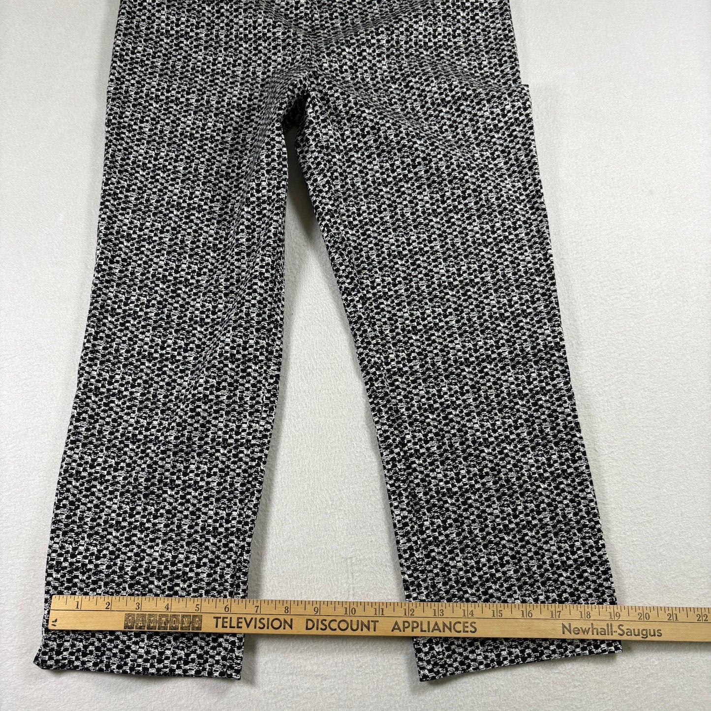 Hilary Radley Womens Pants S Black White Stretch Ankle Career Workwear Slim Fit