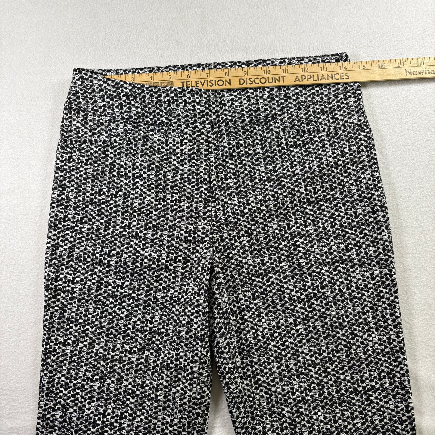 Hilary Radley Womens Pants S Black White Stretch Ankle Career Workwear Slim Fit