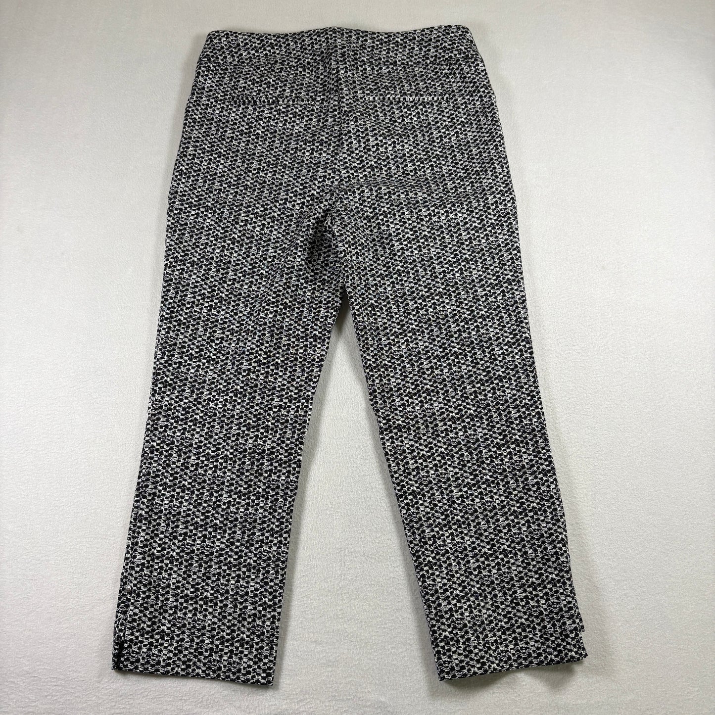 Hilary Radley Womens Pants S Black White Stretch Ankle Career Workwear Slim Fit