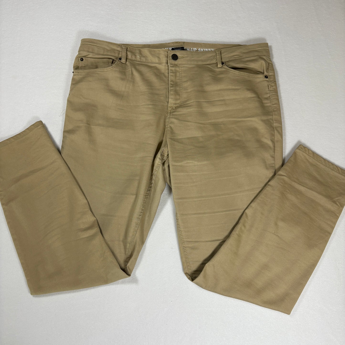 Joe Boxer Pants Women’s Push-Up Skinny Khaki Beige Stretch Casual Size 17