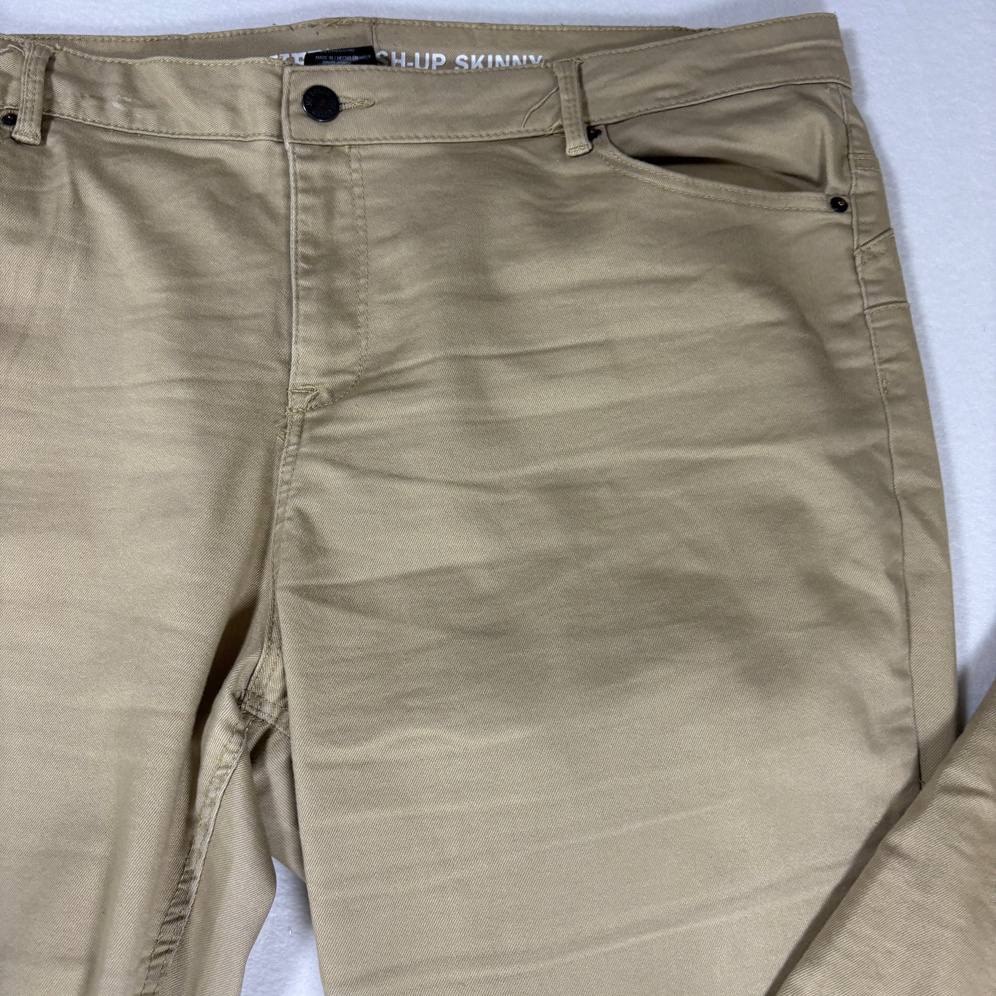 Joe Boxer Pants Women’s Push-Up Skinny Khaki Beige Stretch Casual Size 17