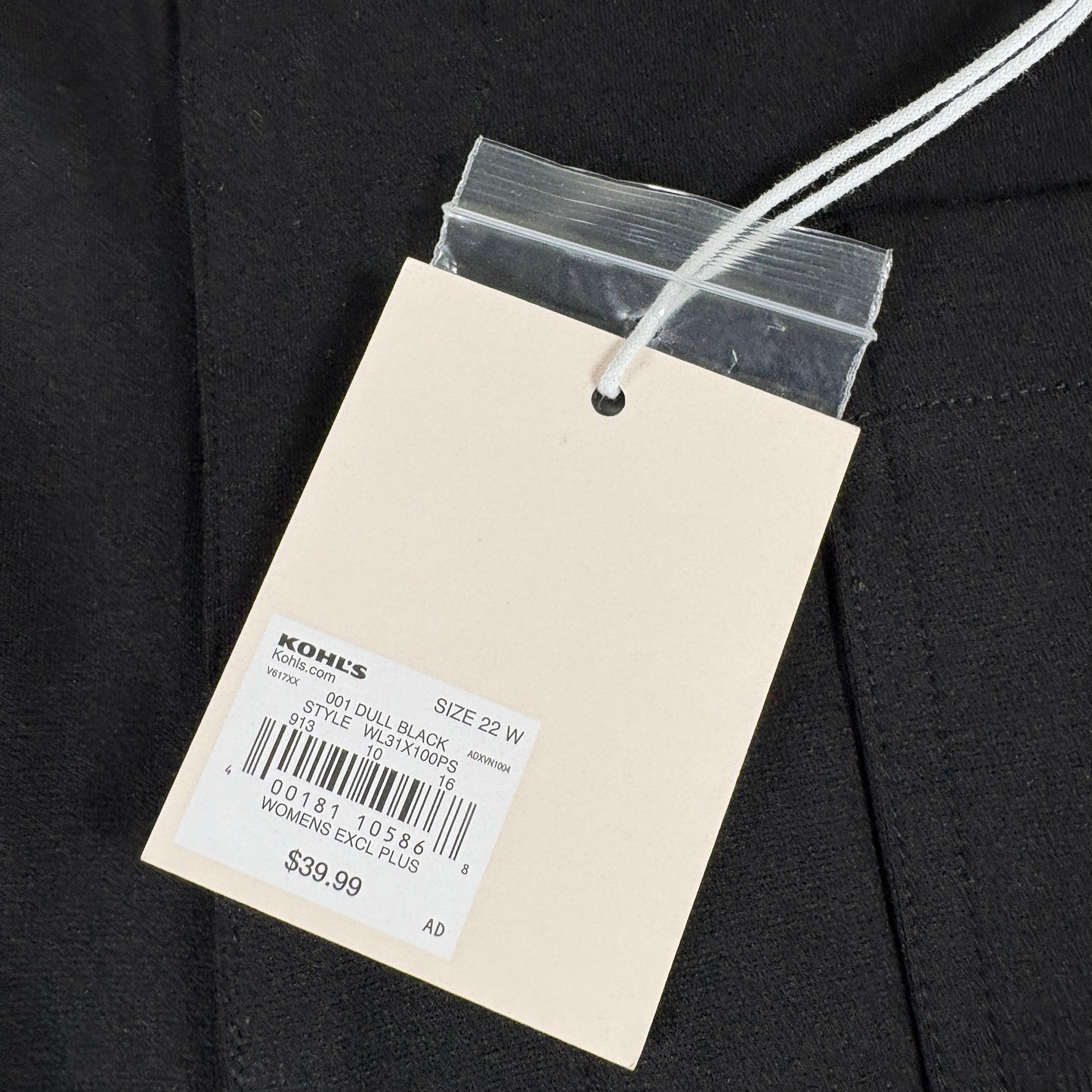 Lauren Conrad Womens Plus Pants 22W Black Stretch Dress Work Career Slacks NWT