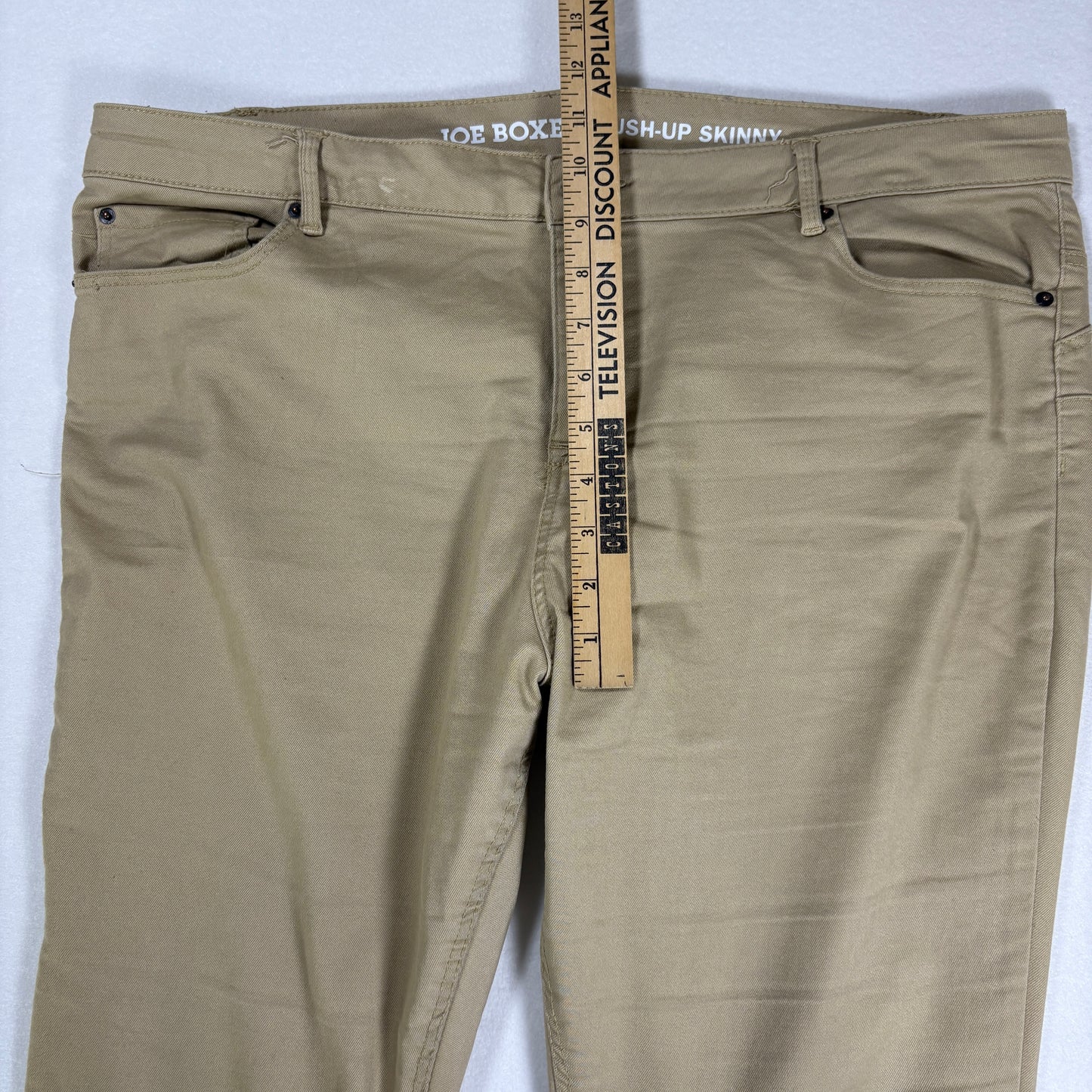 Joe Boxer Pants Women’s Push-Up Skinny Khaki Beige Stretch Casual Size 17