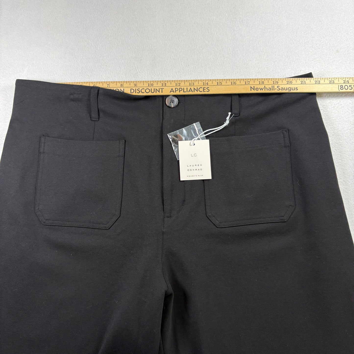 Lauren Conrad Womens Plus Pants 22W Black Stretch Dress Work Career Slacks NWT