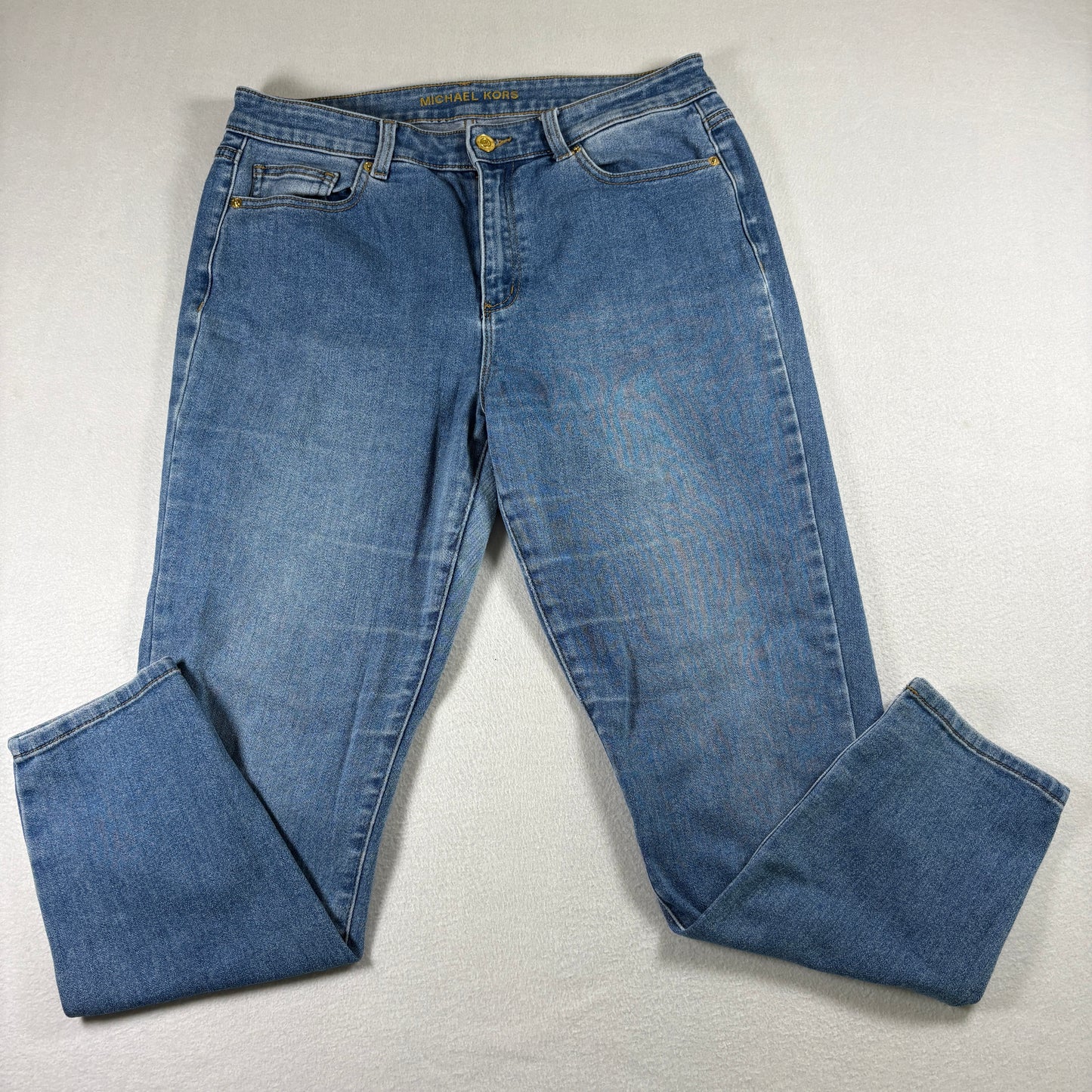 Michael Kors Womens Jeans Size 10 Blue Denim Straight Leg Stretch Casual Wear