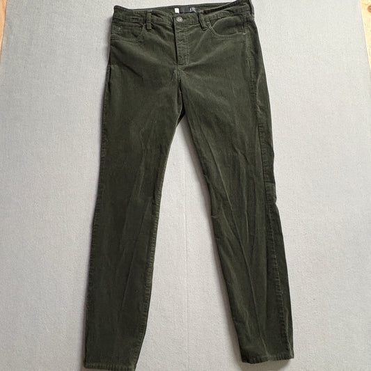 KUT Diana Fab Ab Skinny Jeans Women 12 Fits Like 34X30 Olive Green Stretch